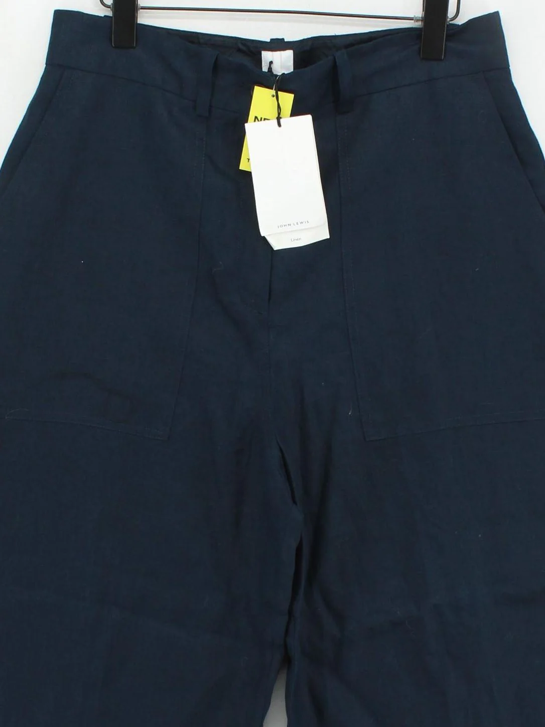 Jigsaw Women's Trousers UK 14 Blue 100% Linen Wide-Leg Capri New with tags - Image 3