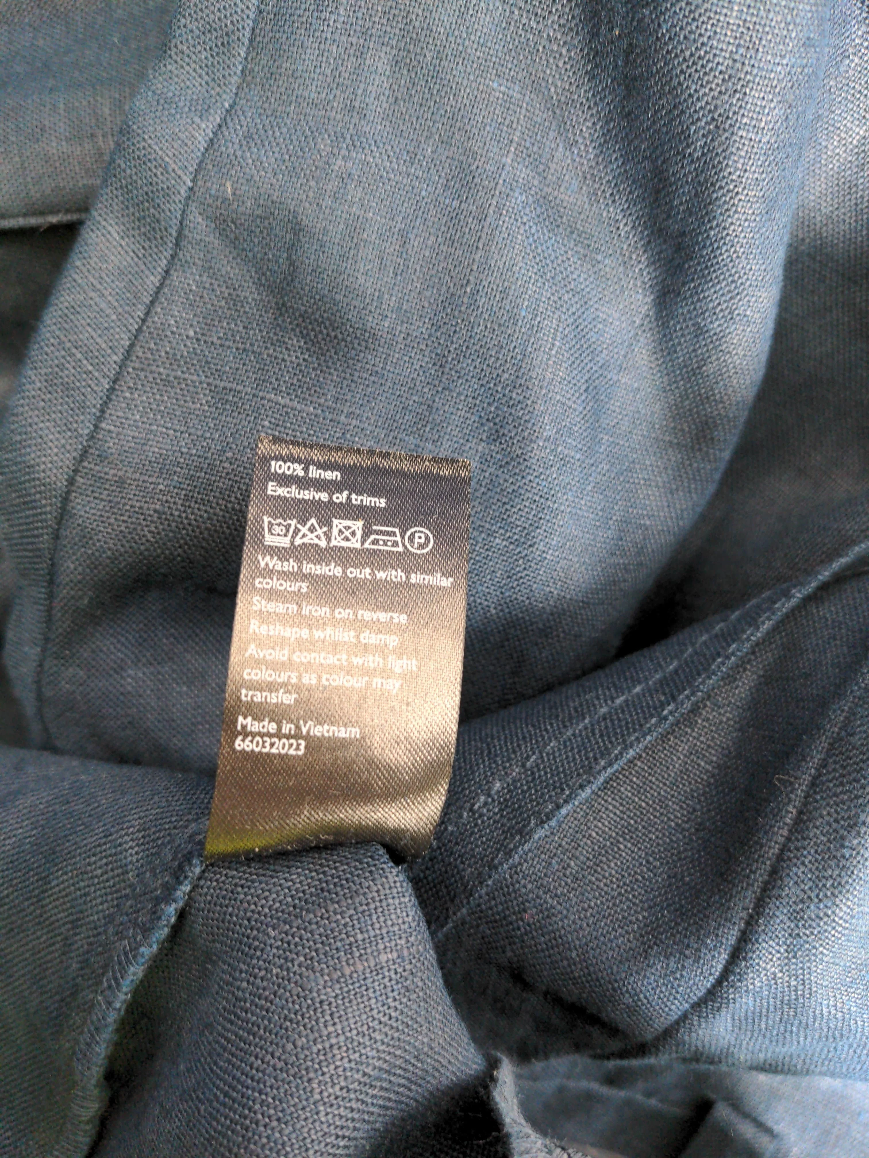 Jigsaw Women's Trousers UK 14 Blue 100% Linen Wide-Leg Capri New with tags - Image 6