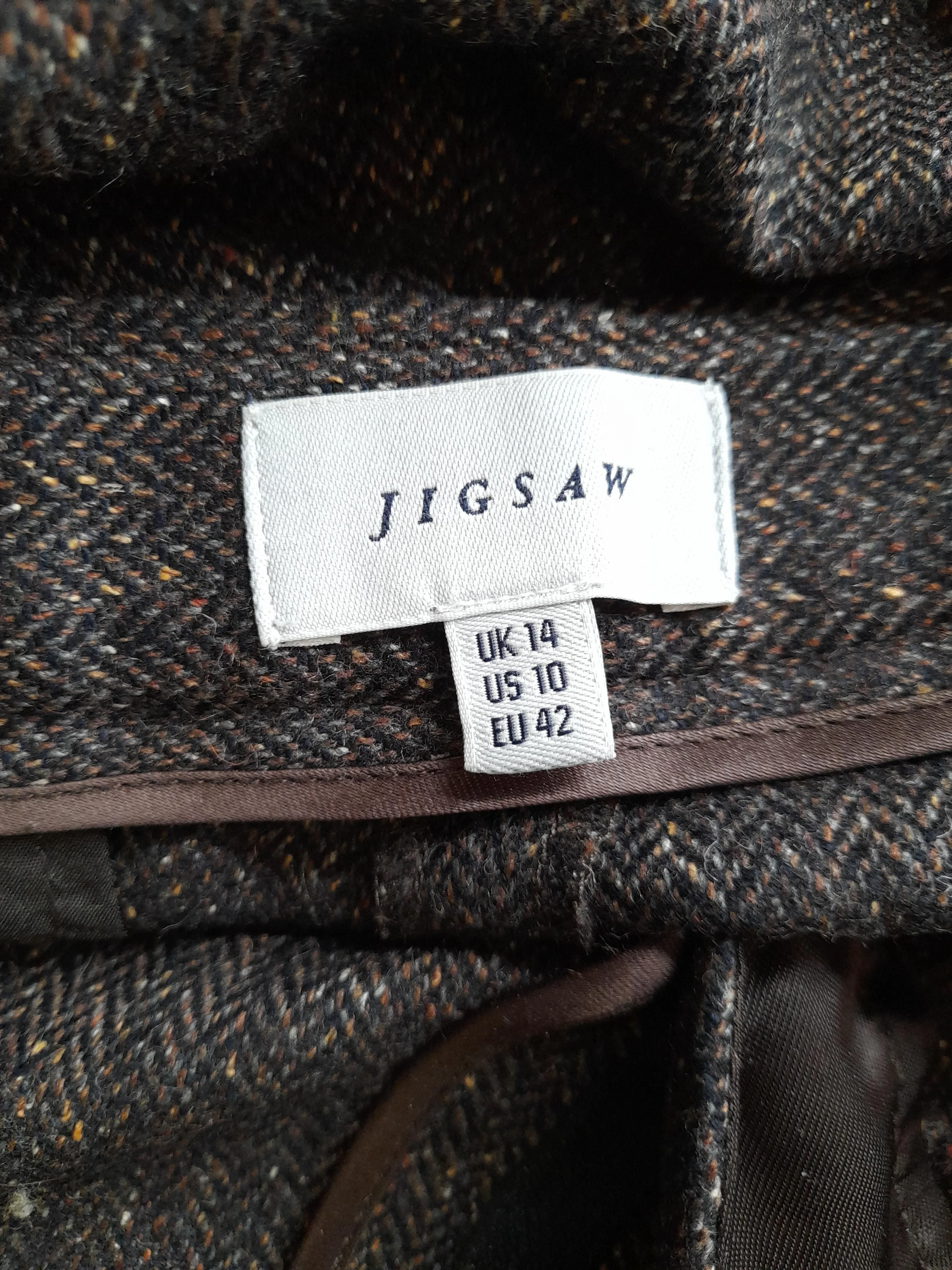 Jigsaw Women's Trousers UK 14 Brown Wool - Image 5
