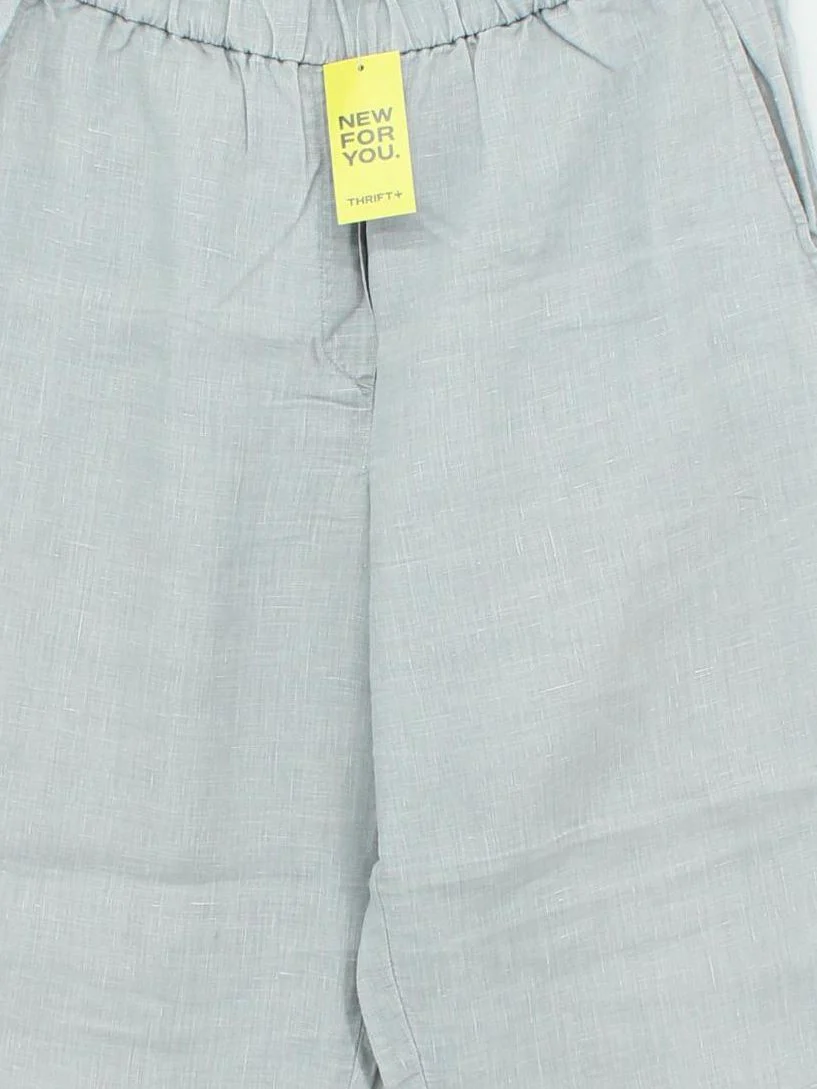Jigsaw Women's Trousers UK 6 Grey 100% Linen Tapered Cropped - Image 3