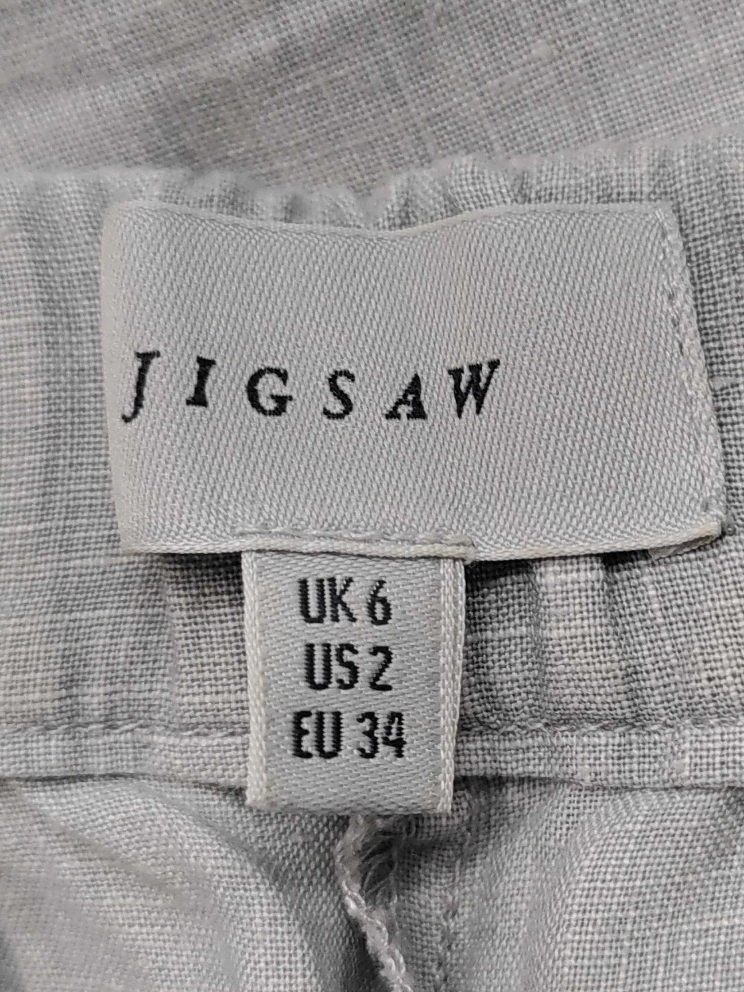 Jigsaw Women's Trousers UK 6 Grey 100% Linen Tapered Cropped - Image 5