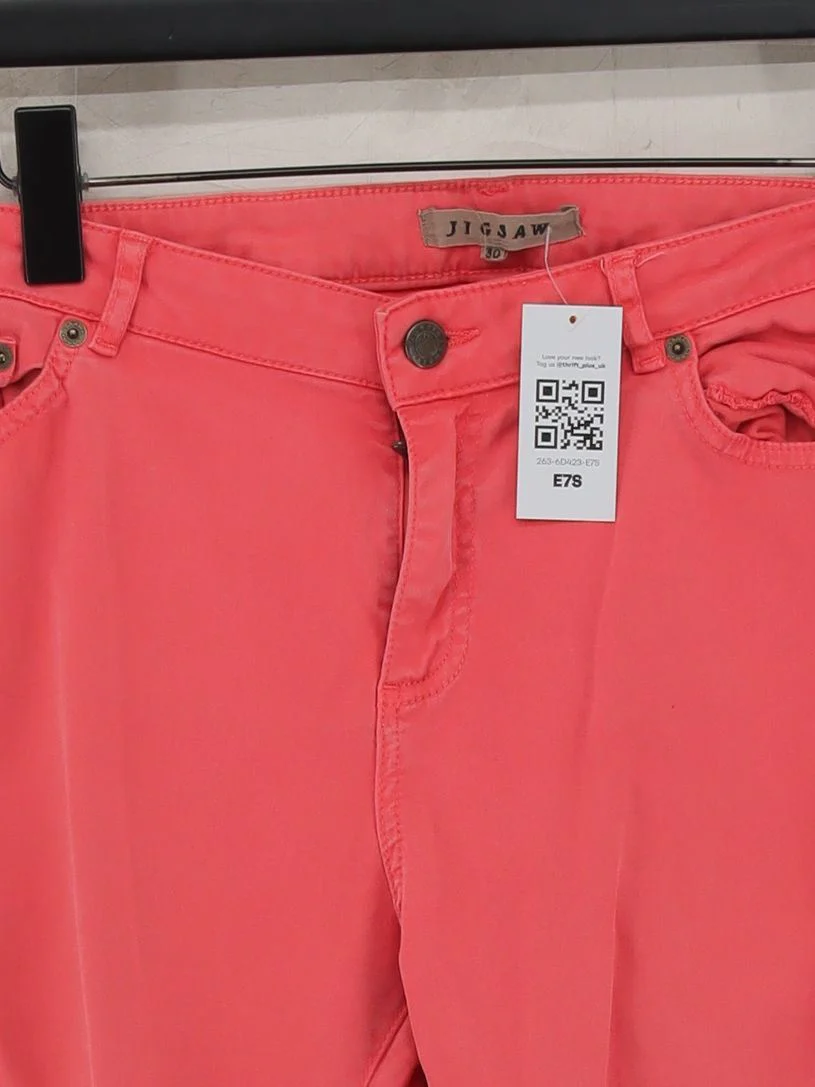 Jigsaw Women's Trousers W 30 in Red Cotton with Elastane Straight Chino - Image 3