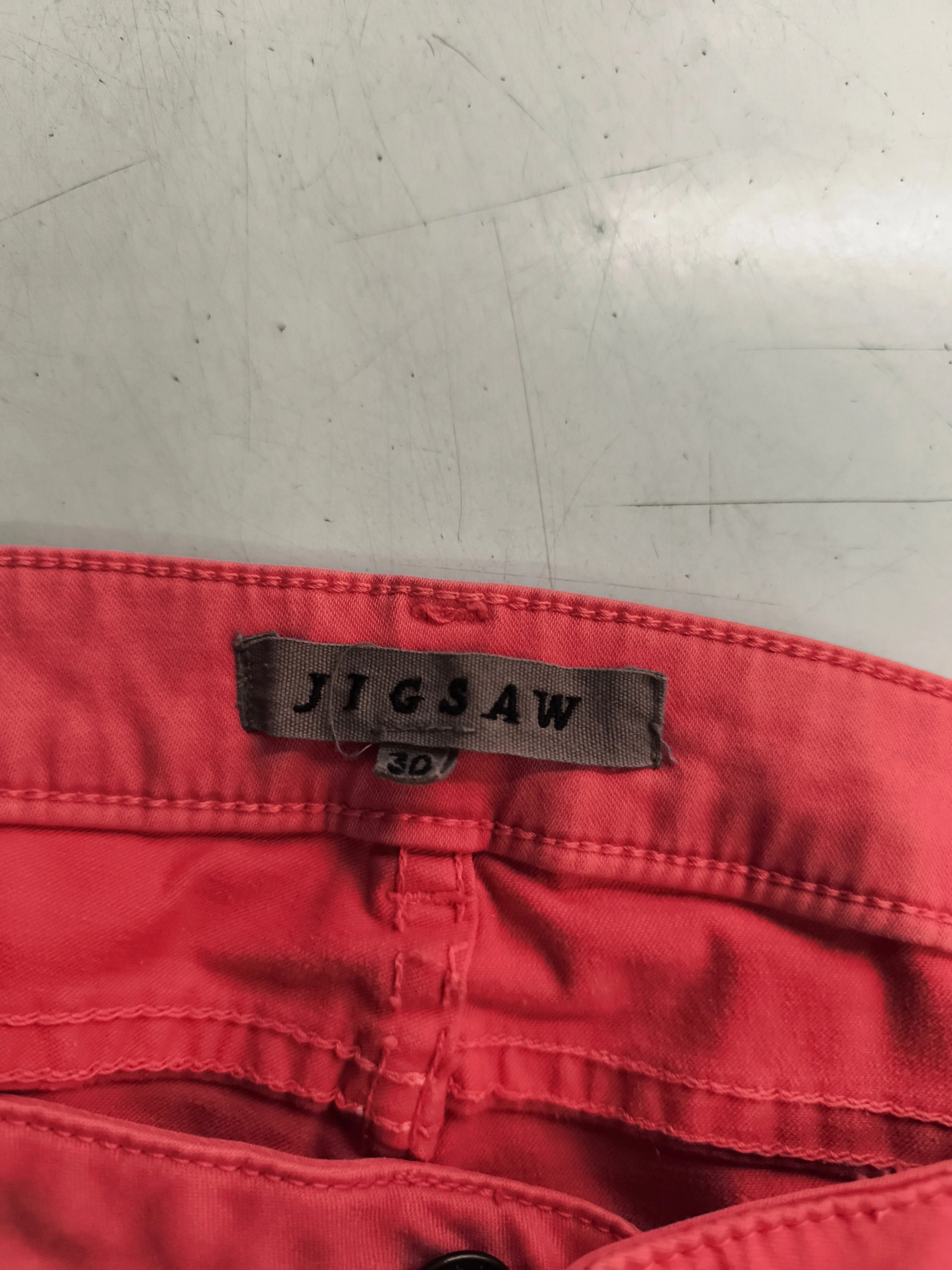Jigsaw Women's Trousers W 30 in Red Cotton with Elastane Straight Chino - Image 6