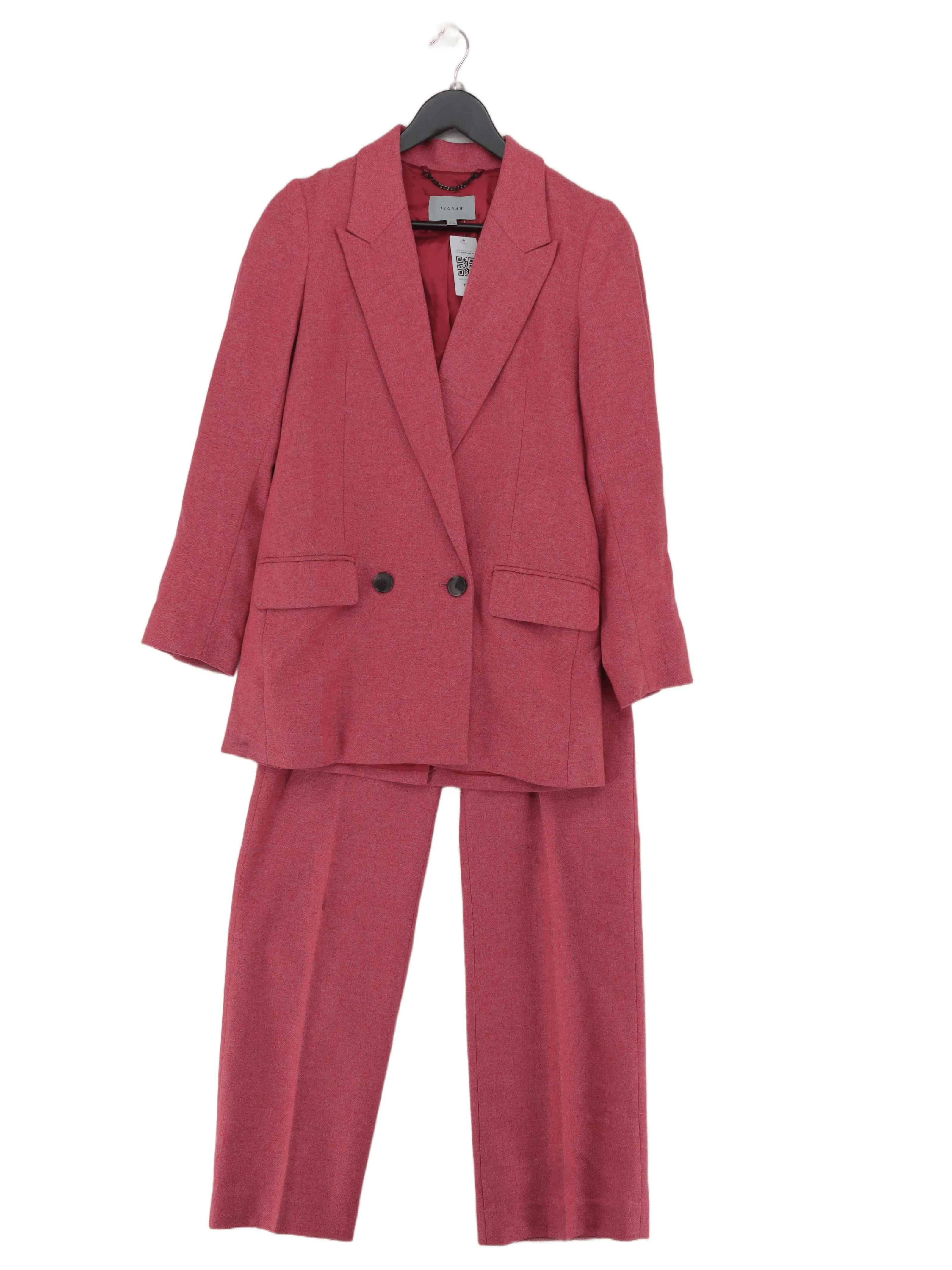 Jigsaw Women's Two Piece Suit UK 6 Pink Wool