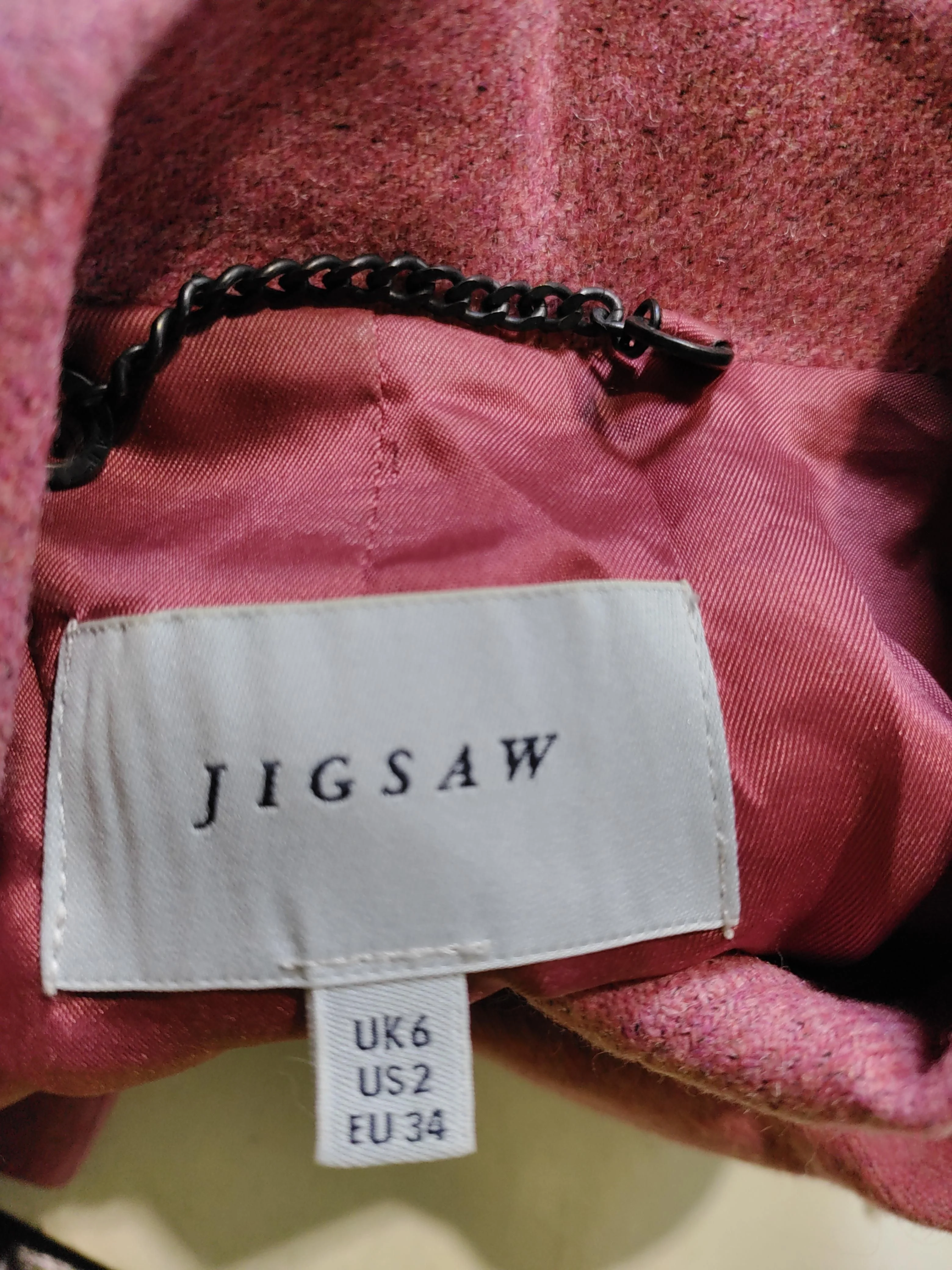 Jigsaw Women's Two Piece Suit UK 6 Pink Wool - Image 6