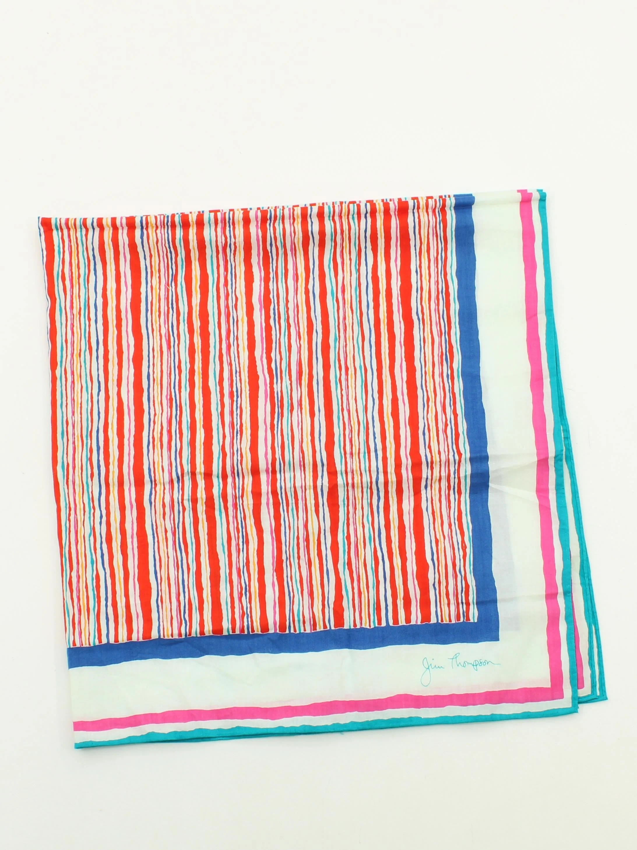 Jim Thompson Women's Scarf Multi Striped 100% Silk Rectangle Scarf - Image 2