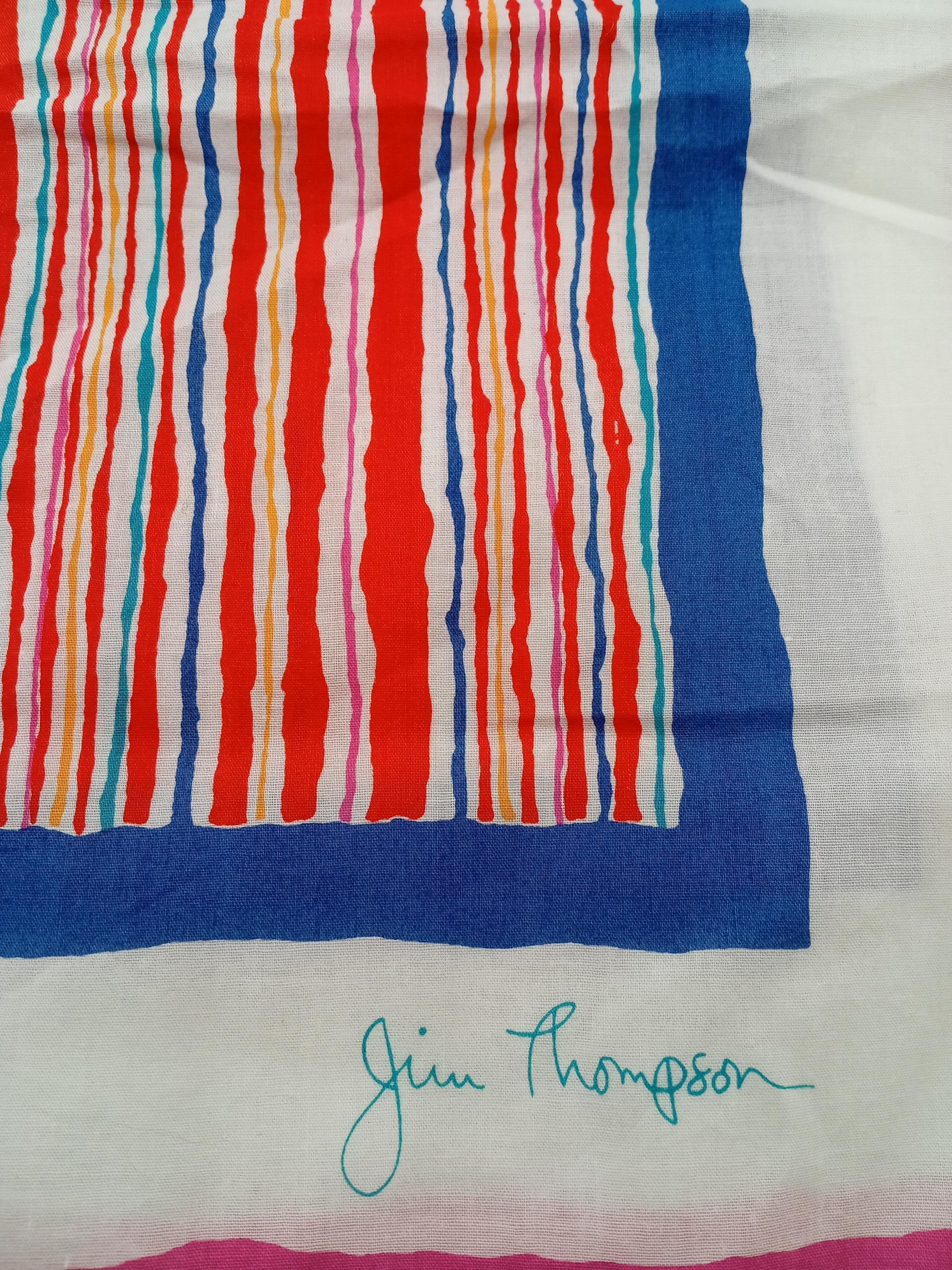 Jim Thompson Women's Scarf Multi Striped 100% Silk Rectangle Scarf - Image 3