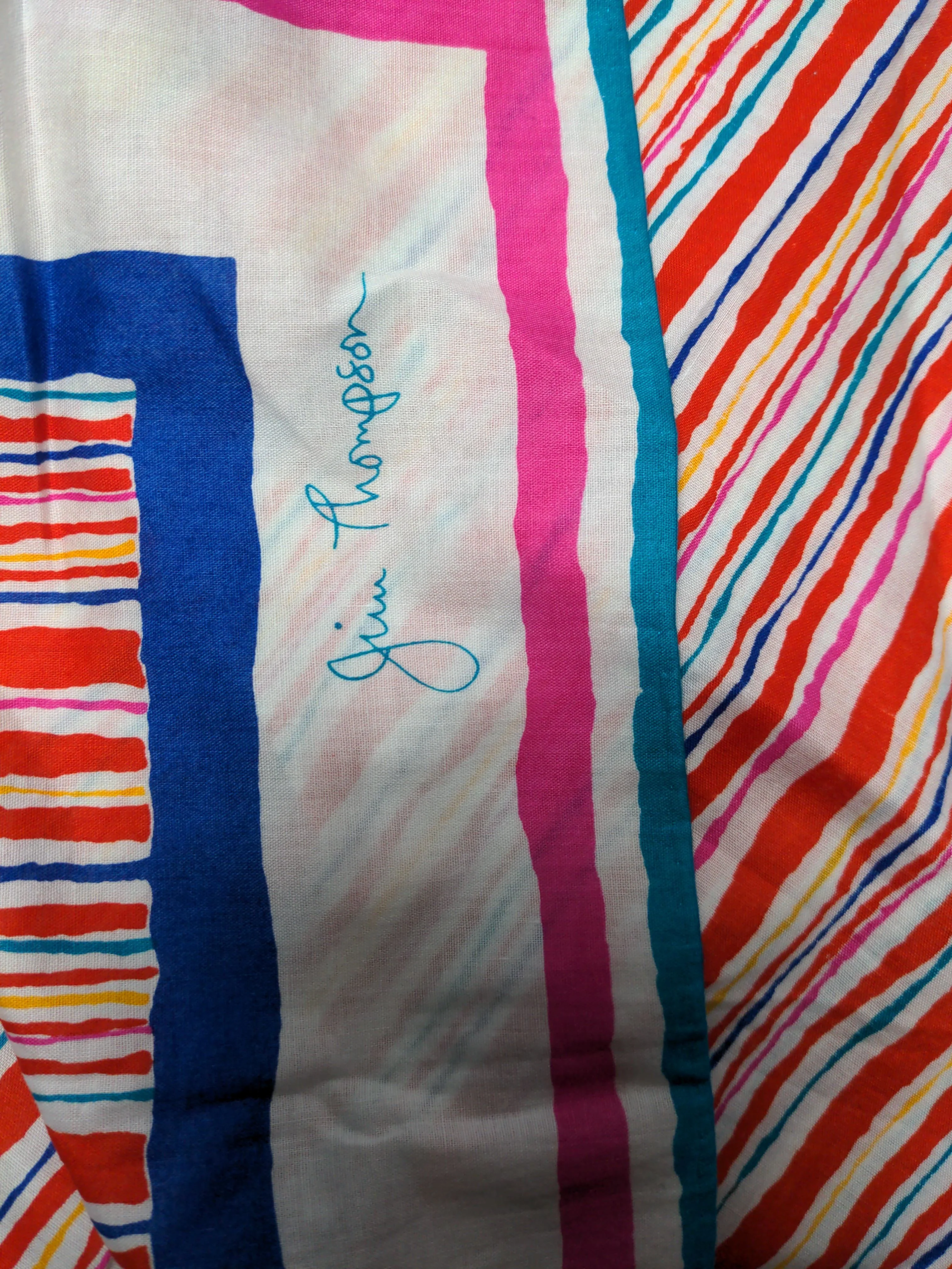 Jim Thompson Women's Scarf Multi Striped 100% Silk Rectangle Scarf - Image 5