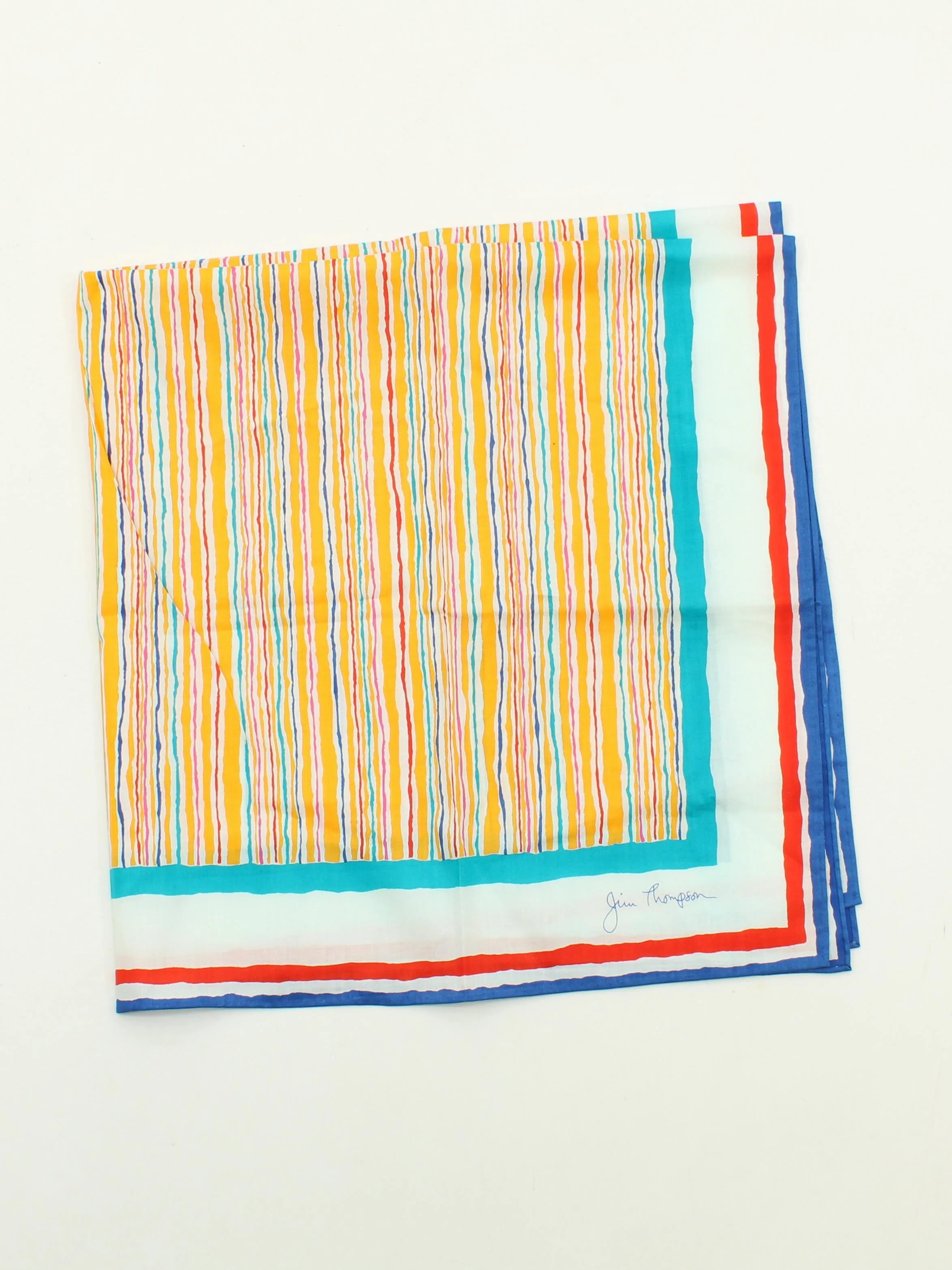 Jim Thompson Women's Scarf Multi Striped 100% Silk Rectangle Scarf - Image 2