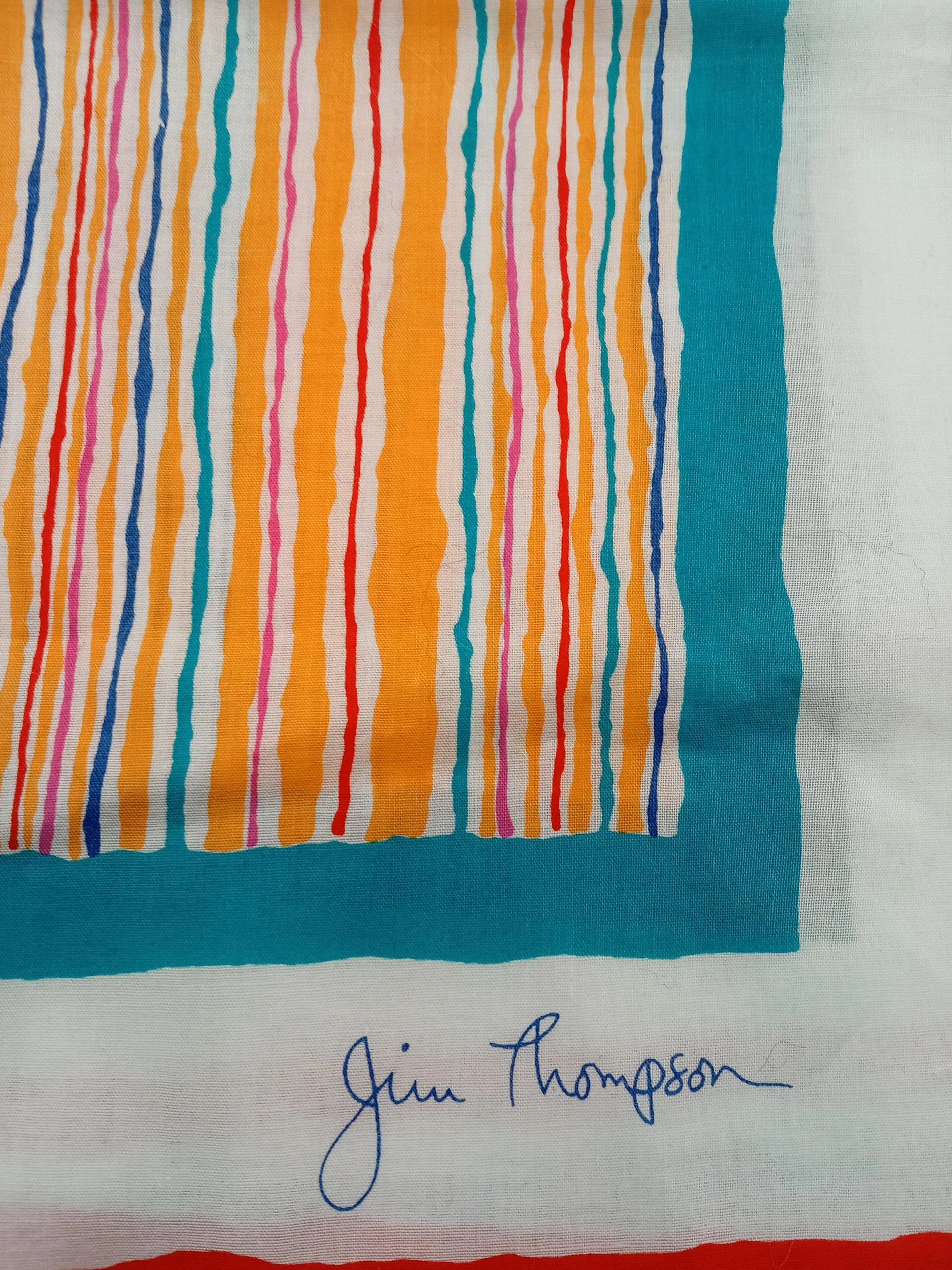 Jim Thompson Women's Scarf Multi Striped 100% Silk Rectangle Scarf - Image 3