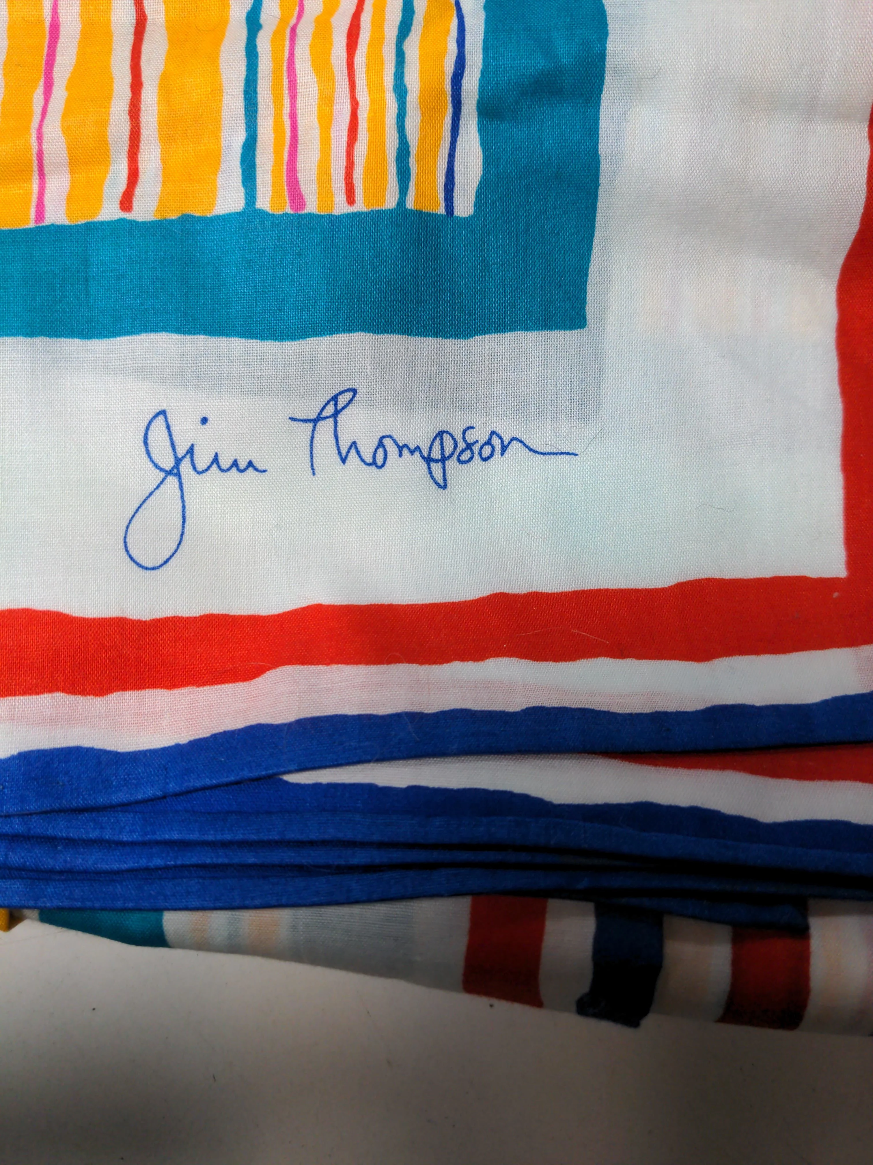 Jim Thompson Women's Scarf Multi Striped 100% Silk Rectangle Scarf - Image 5