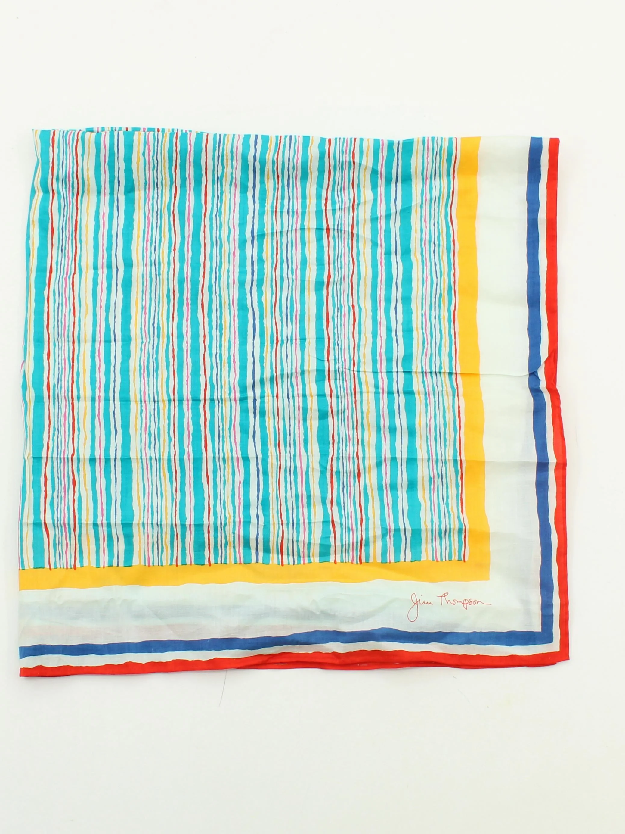 Jim Thompson Women's Scarf Multi Striped 100% Silk Rectangle Scarf - Image 2