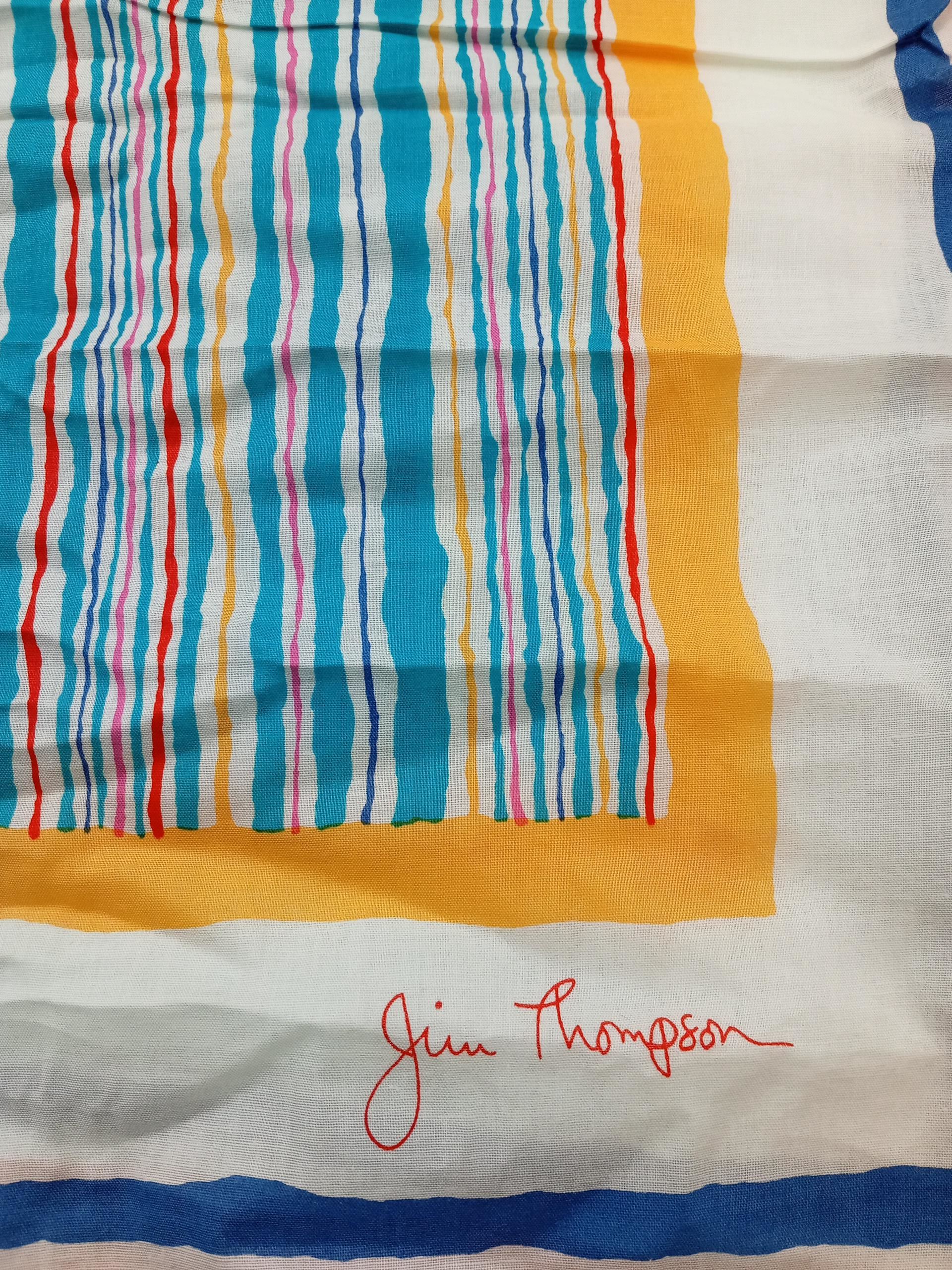 Jim Thompson Women's Scarf Multi Striped 100% Silk Rectangle Scarf - Image 3