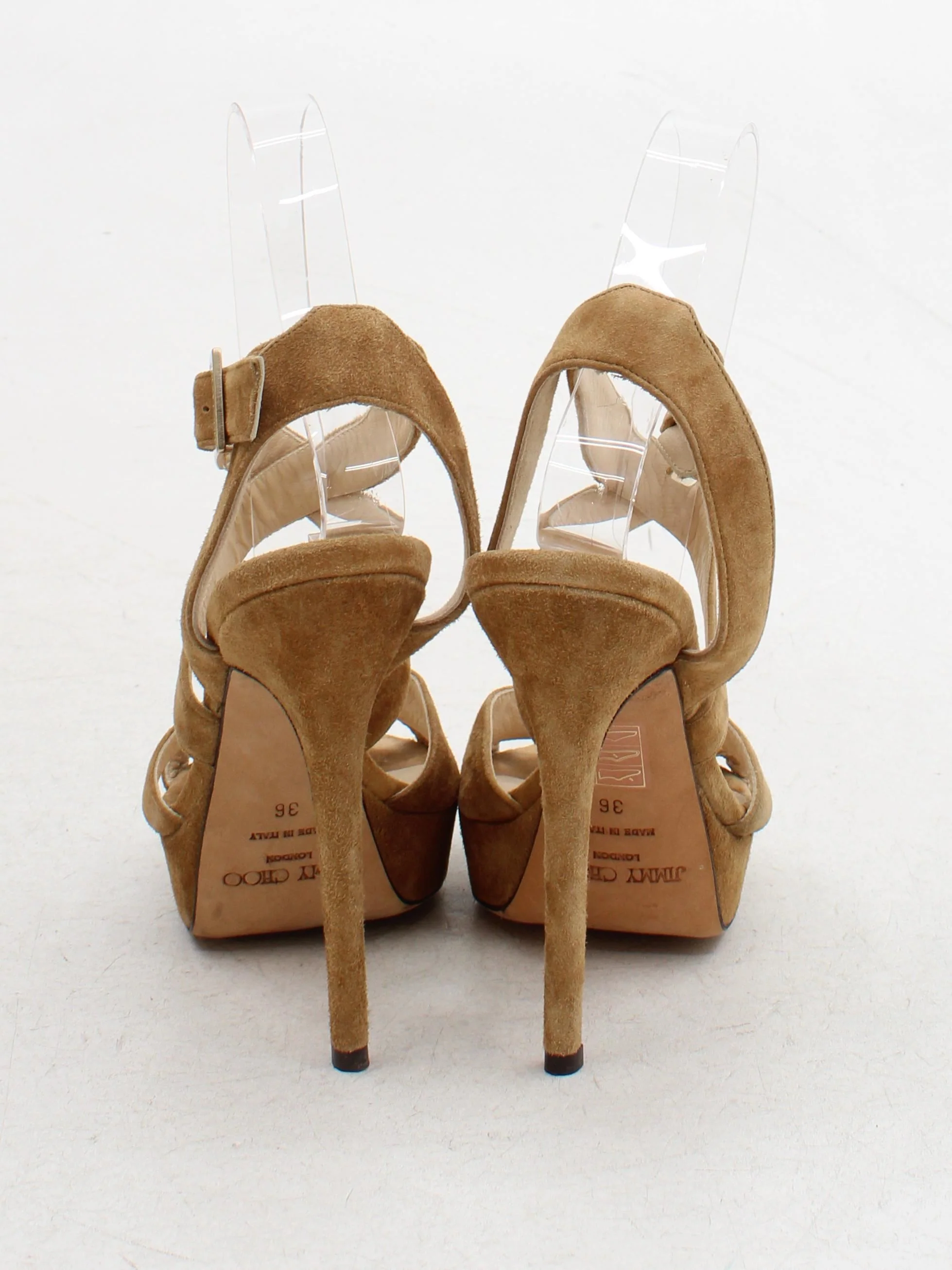 Jimmy Choo Women's Heels UK 3 Tan 100% Suede Strappy - Image 3