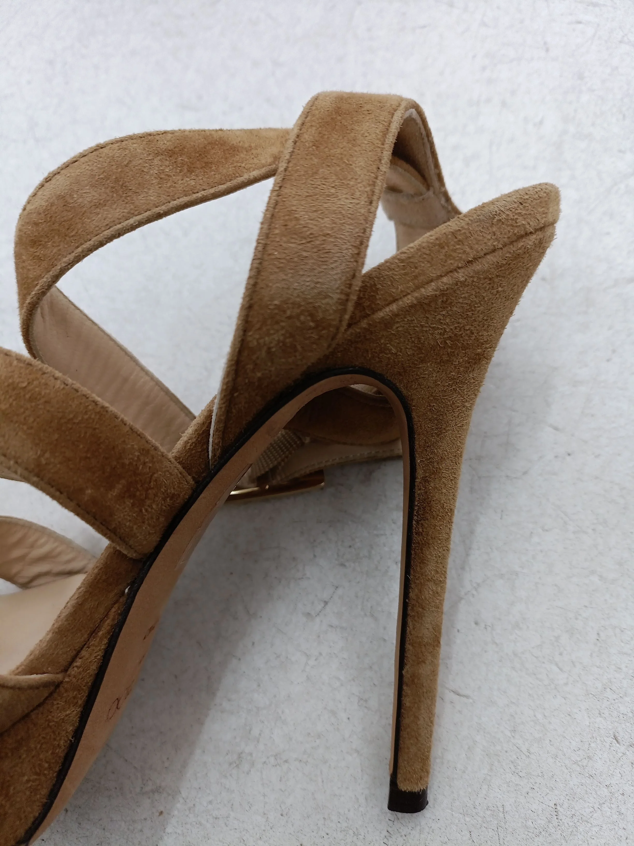 Jimmy Choo Women's Heels UK 3 Tan 100% Suede Strappy - Image 9