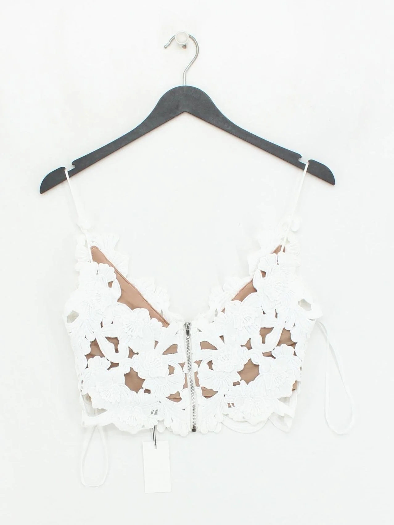 Jluxlabel Women's Top S White Polyester with Nylon, Spandex Cropped - Image 2