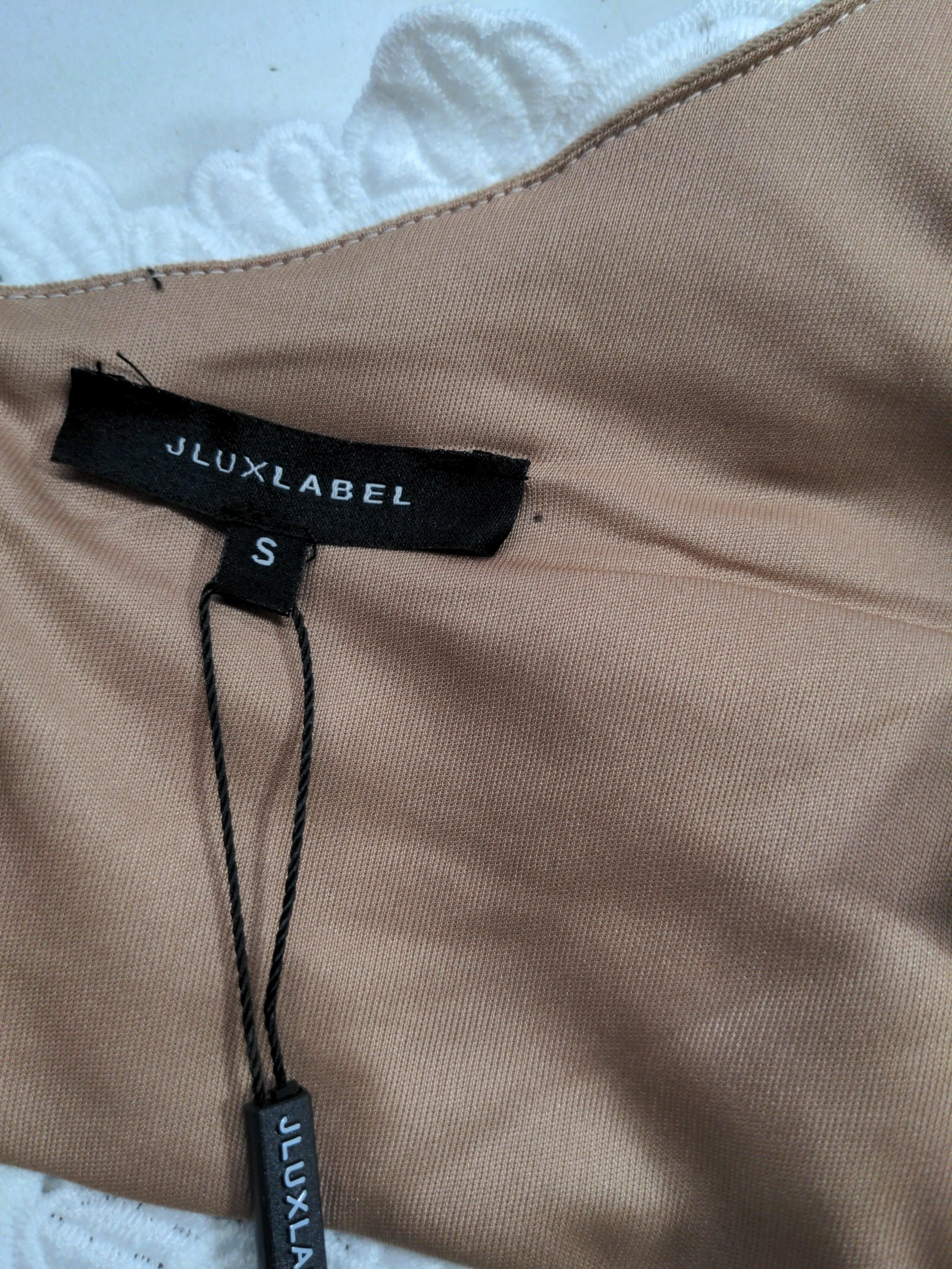 Jluxlabel Women's Top S White Polyester with Nylon, Spandex Cropped - Image 5