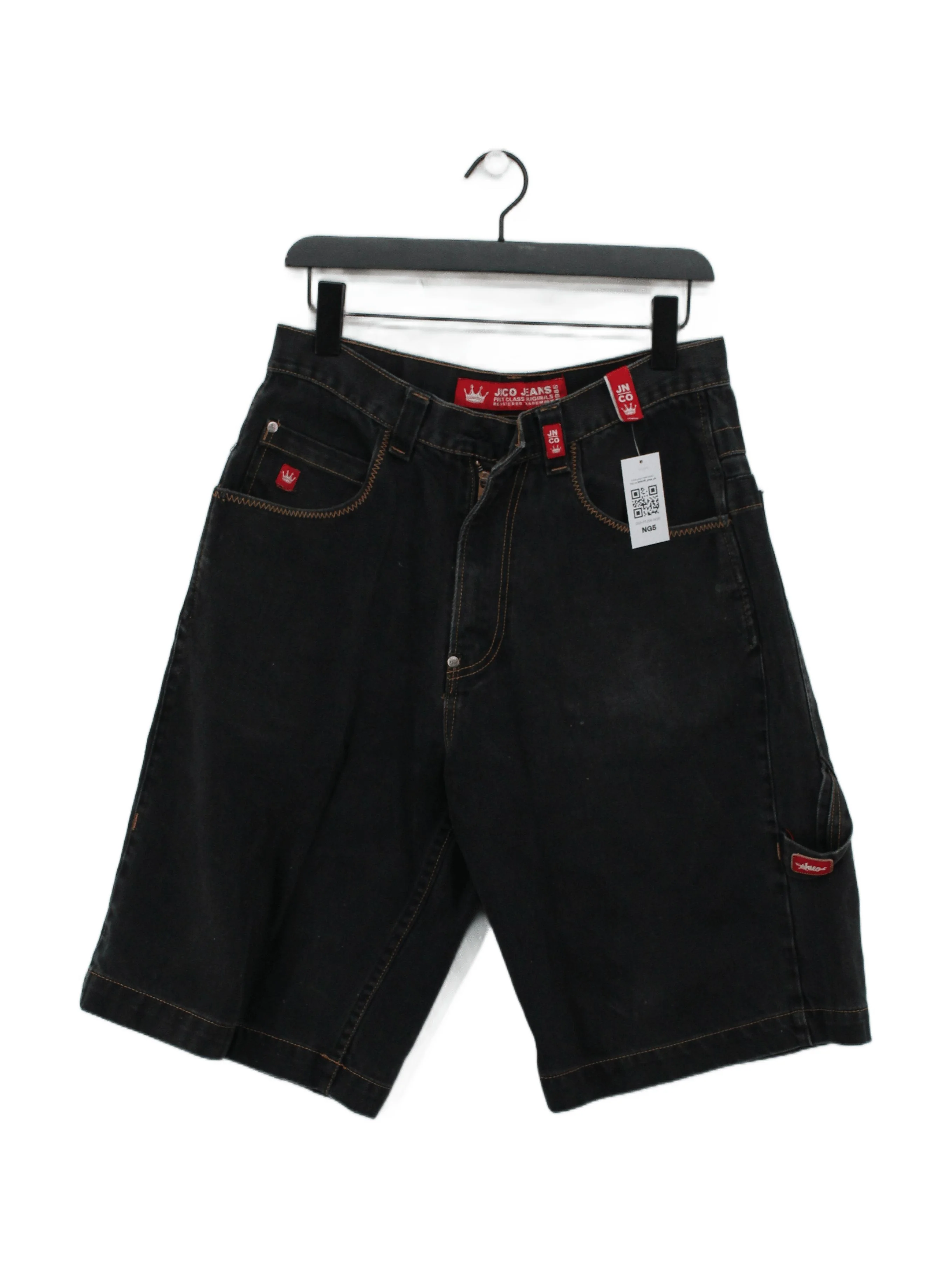 JNCO Jeans Men's Shorts L Black Graphic 100% Cotton Chino