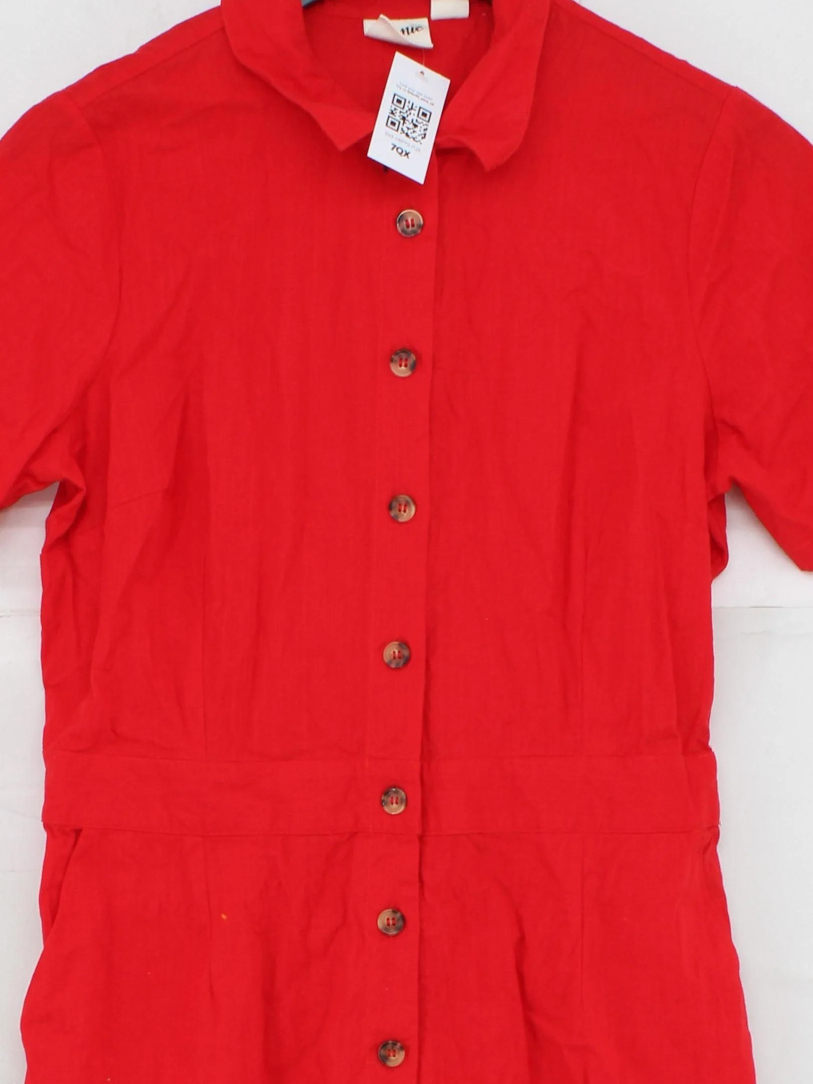 Joanie Women's Jumpsuit UK 14 Red Cotton with Elastane Wide-Leg Jumpsuit - Image 3