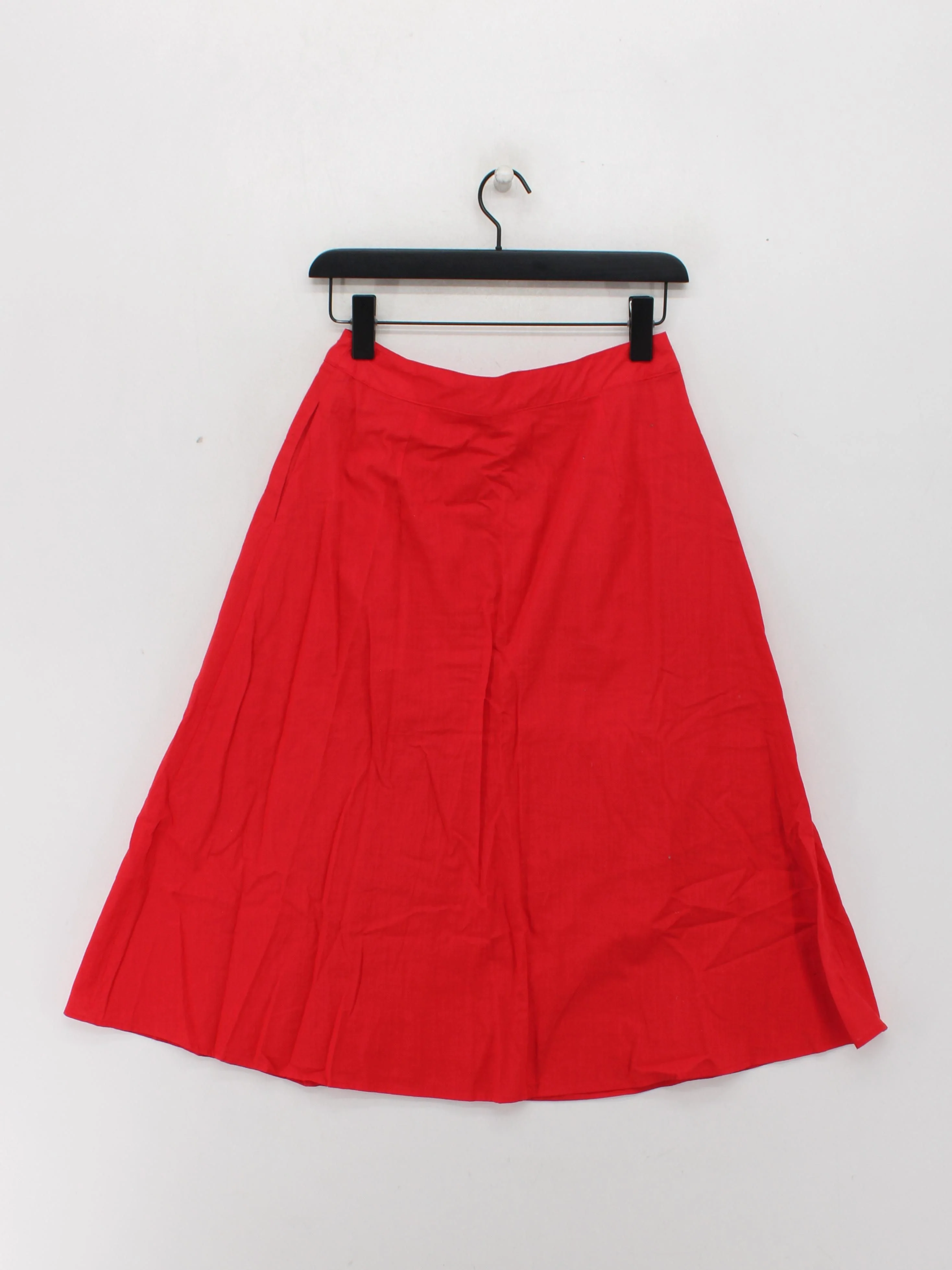 Joanie Women's Midi Skirt UK 10 Red 100% Cotton Midi A-Line - Image 2