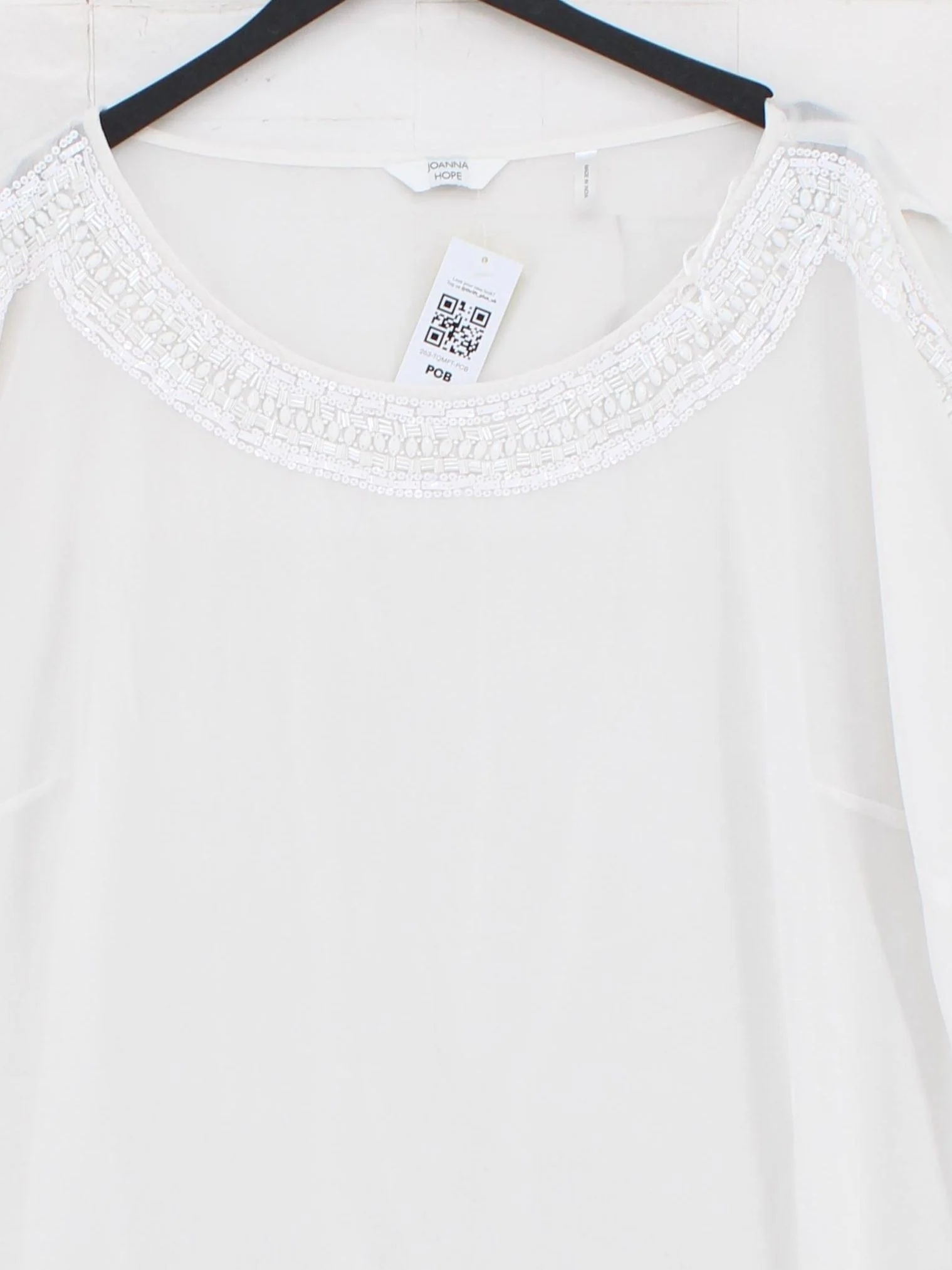 Joanna Hope Women's Blouse UK 26 White 100% Polyester Basic - Image 3