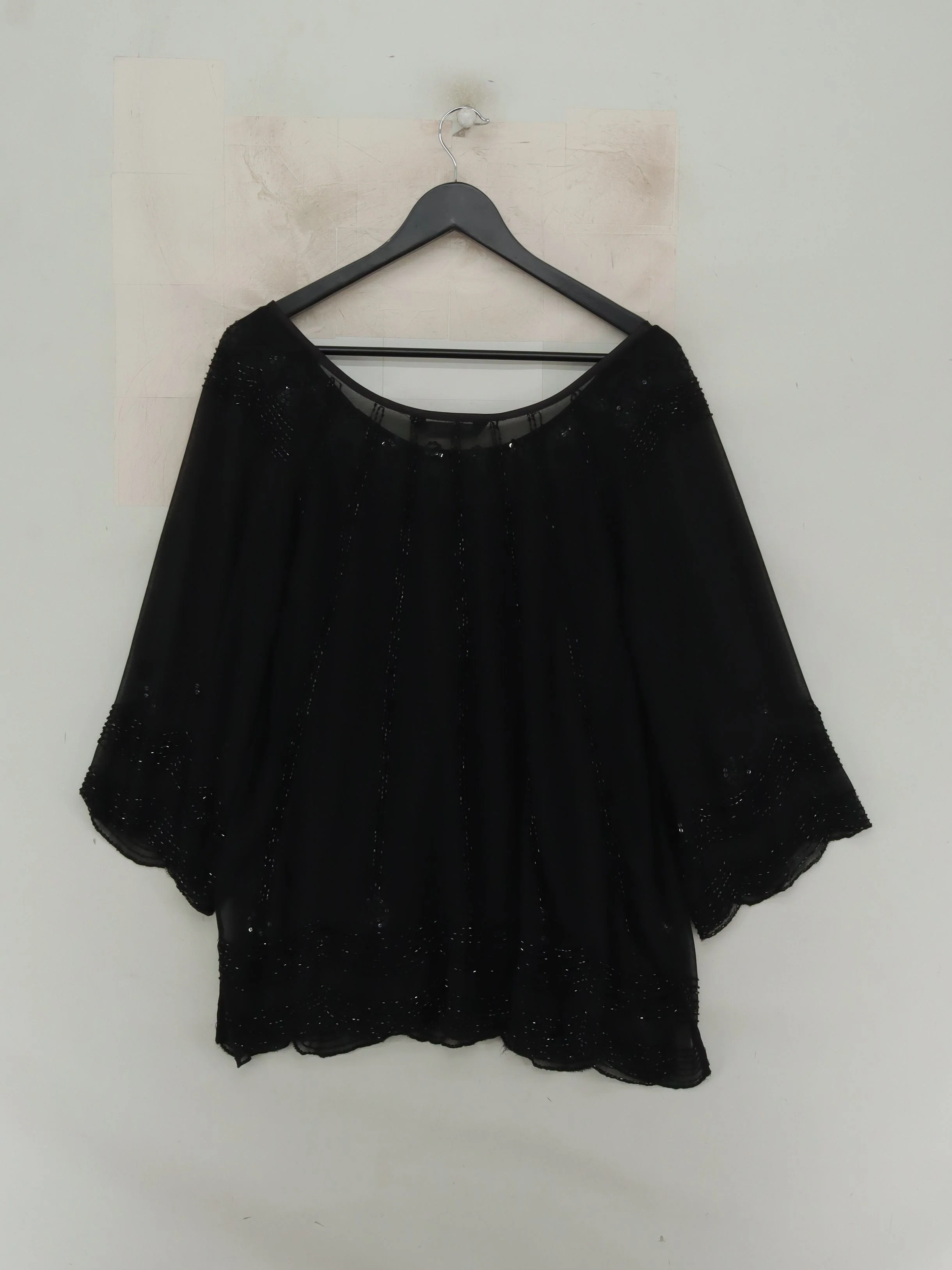 Joanna Hope Women's Top UK 16 Black 100% Polyester 3/4 Sleeve Round Neck Basic - Image 2