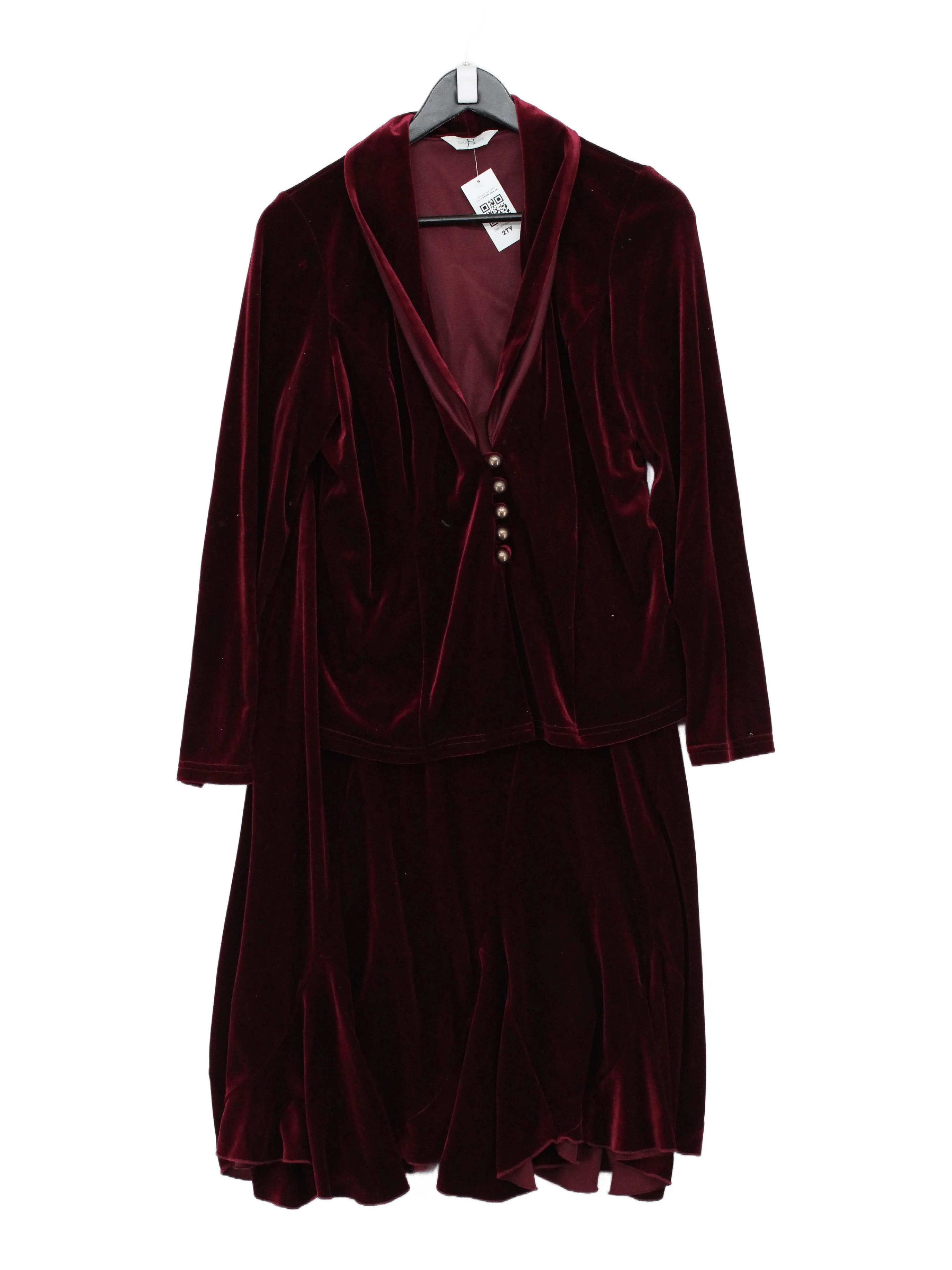 Joanna Hope Women's Two Piece Suit UK 12 Red Polyester with Elastane Skirt Suit
