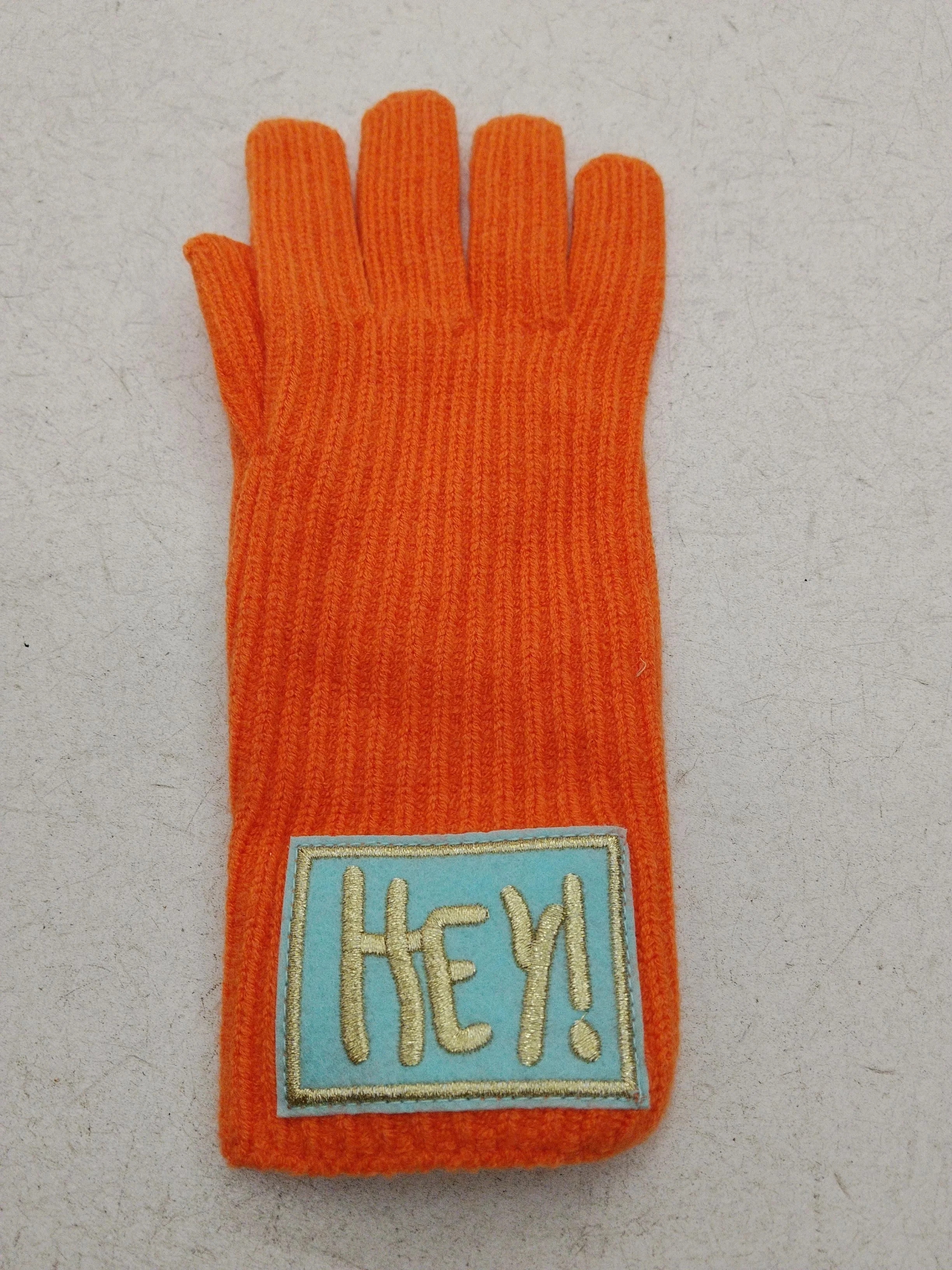 JOANNE HYNES Women's Gloves Orange Polyester with Nylon, Acrylic, Viscose Glove - Image 3