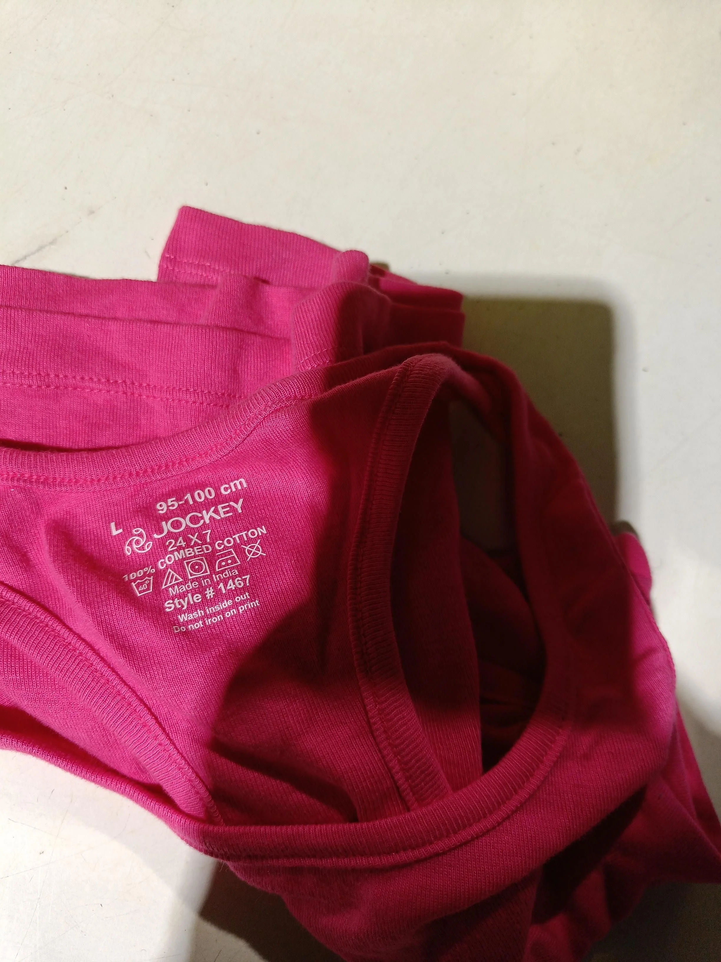 Jockey Women's T-Shirt L Pink 100% Cotton Sleeveless Round Neck Basic - Image 5