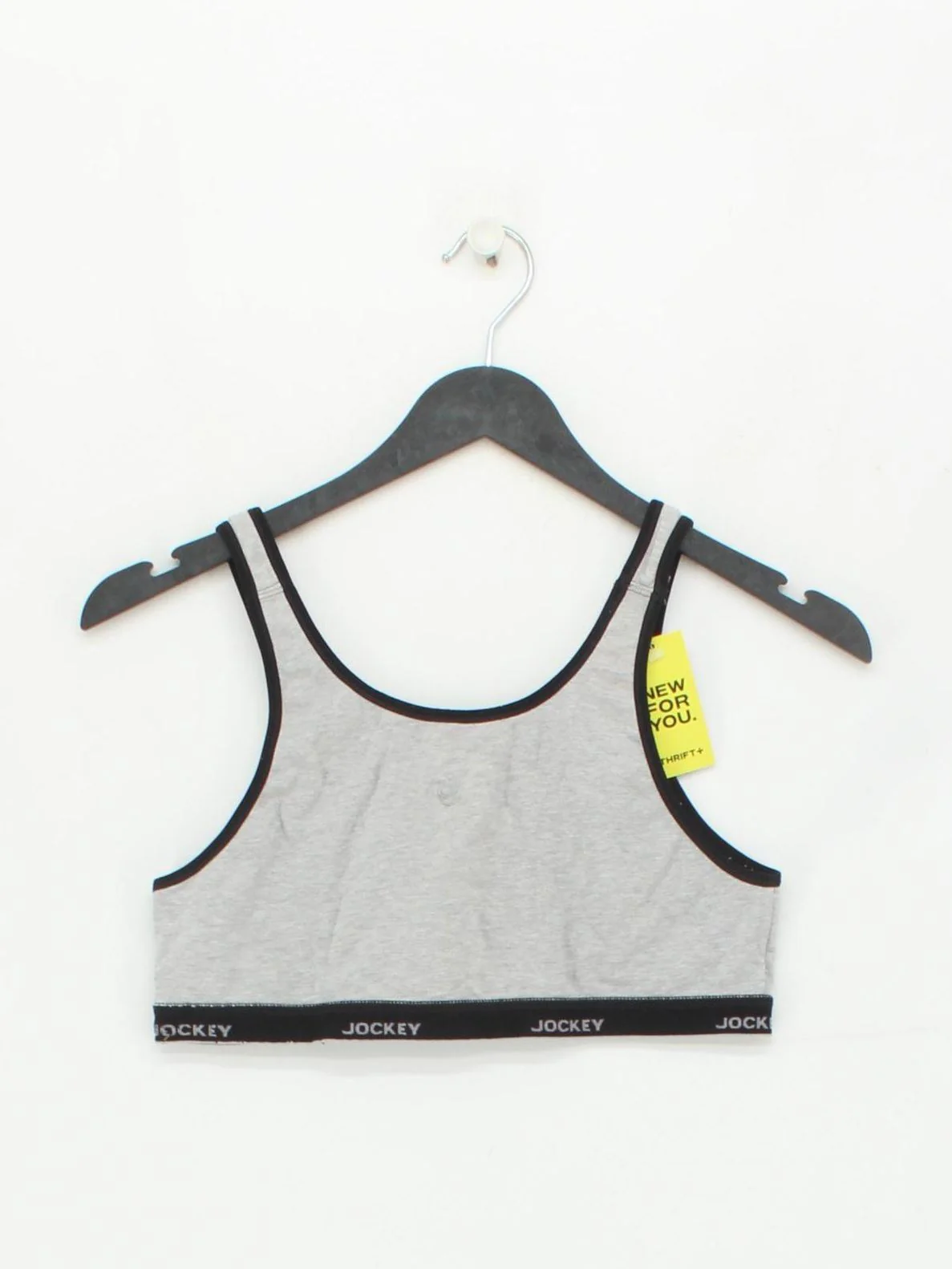 Jockey Women's Top XXS Grey 100% Cotton Sleeveless Round Neck Cropped - Image 2