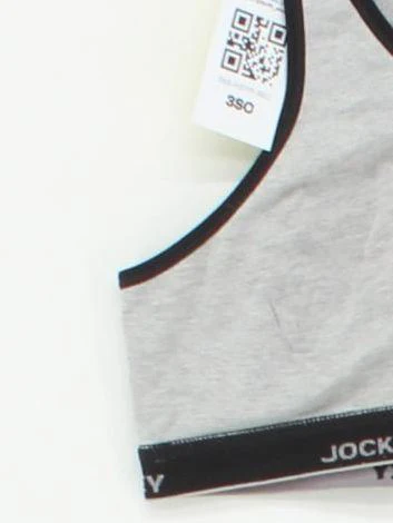Jockey Women's Top XXS Grey 100% Cotton Sleeveless Round Neck Cropped - Image 4