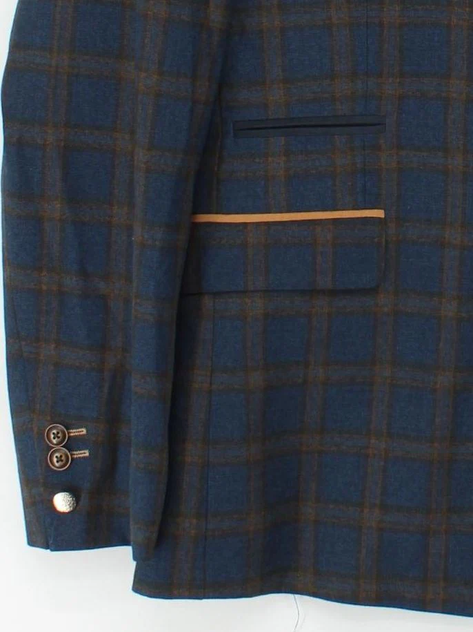 Joe Browns Men's Blazer Chest: 44 in Blue Polyester with Viscose Overcoat - Image 4