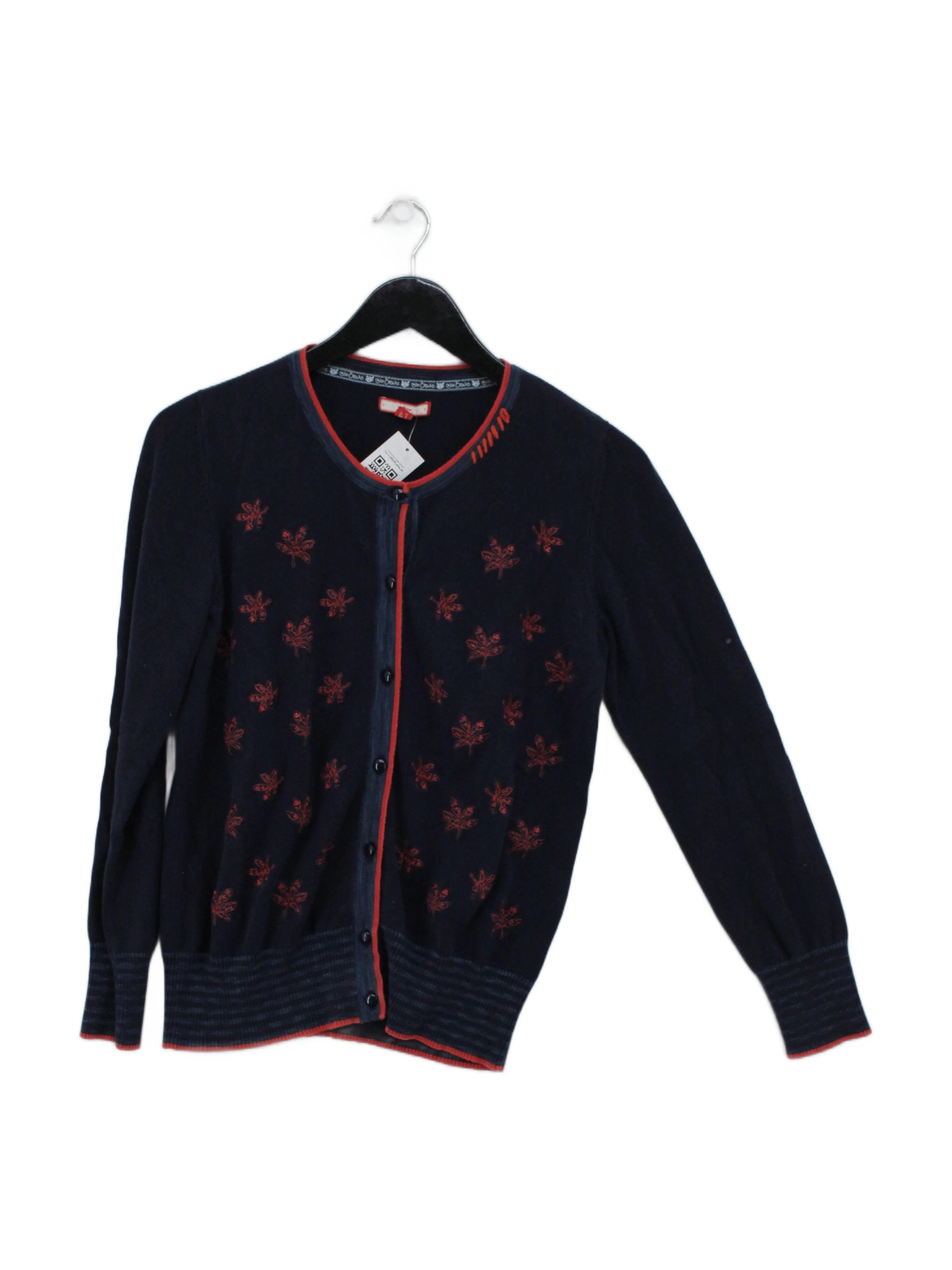 Joe Browns Women's Cardigan UK 12 Blue 100% Cotton Round Neck Cardigan