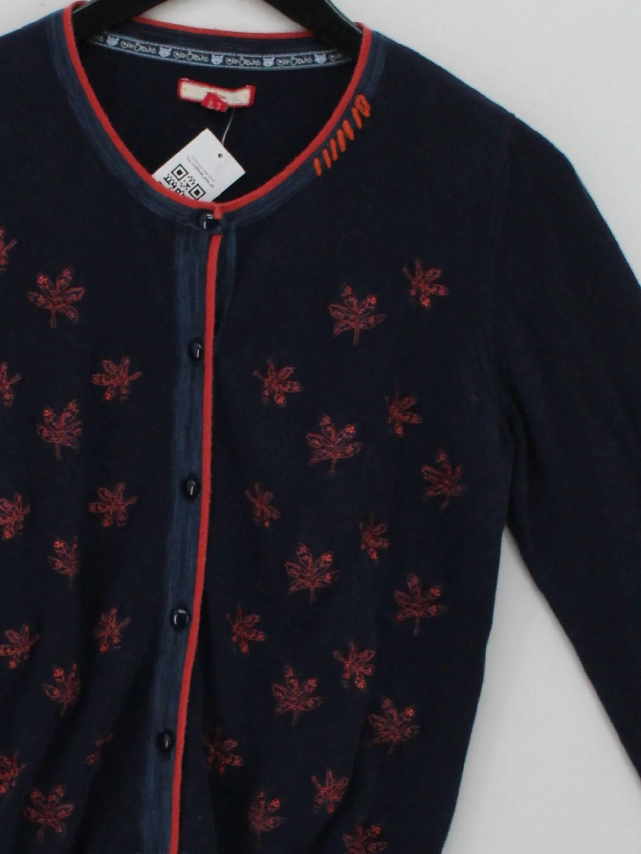Joe Browns Women's Cardigan UK 12 Blue 100% Cotton Round Neck Cardigan - Image 3