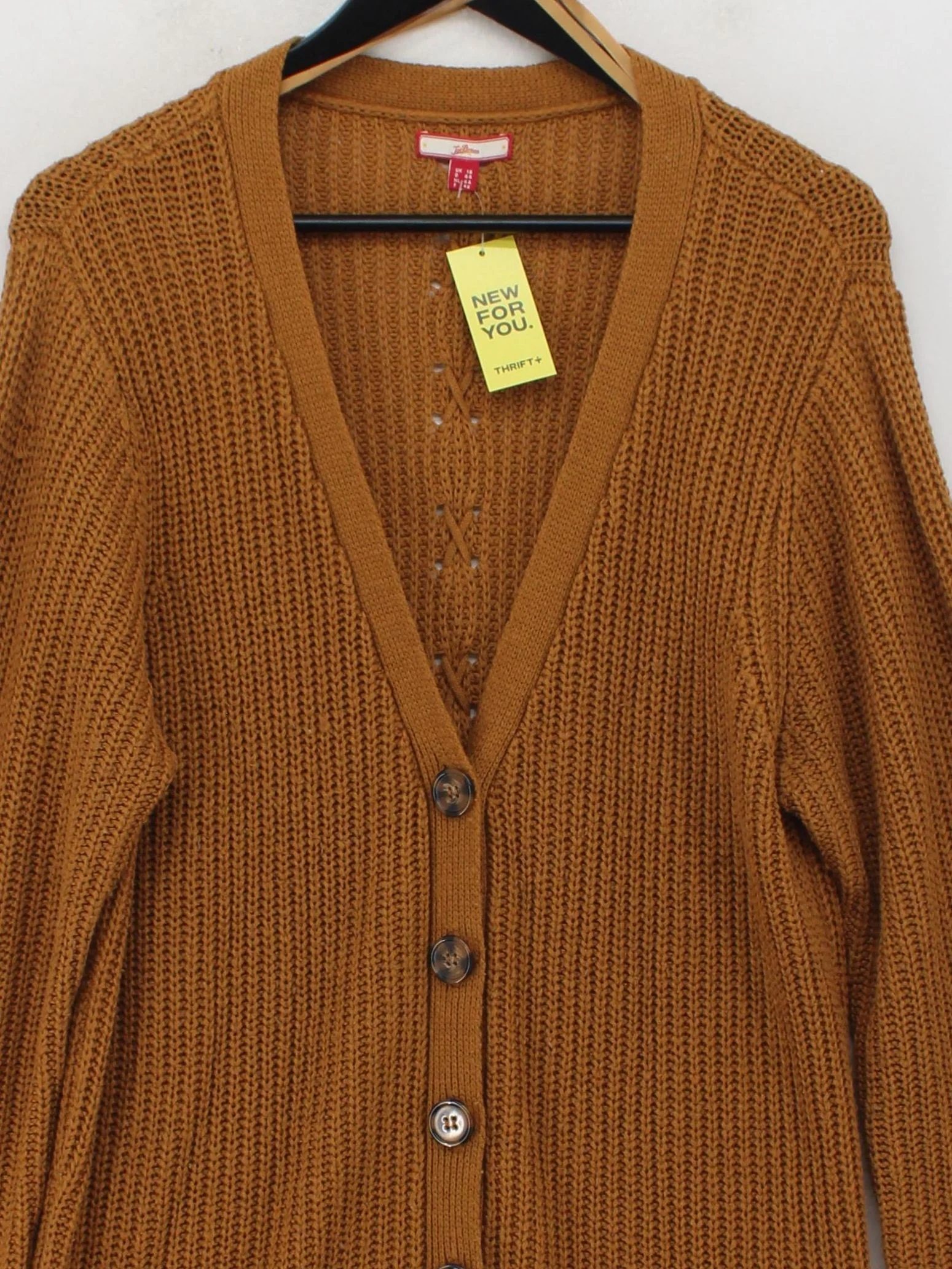 Joe Browns Women's Cardigan XL Tan 100% Acrylic V-Neck Cardigan - Image 3