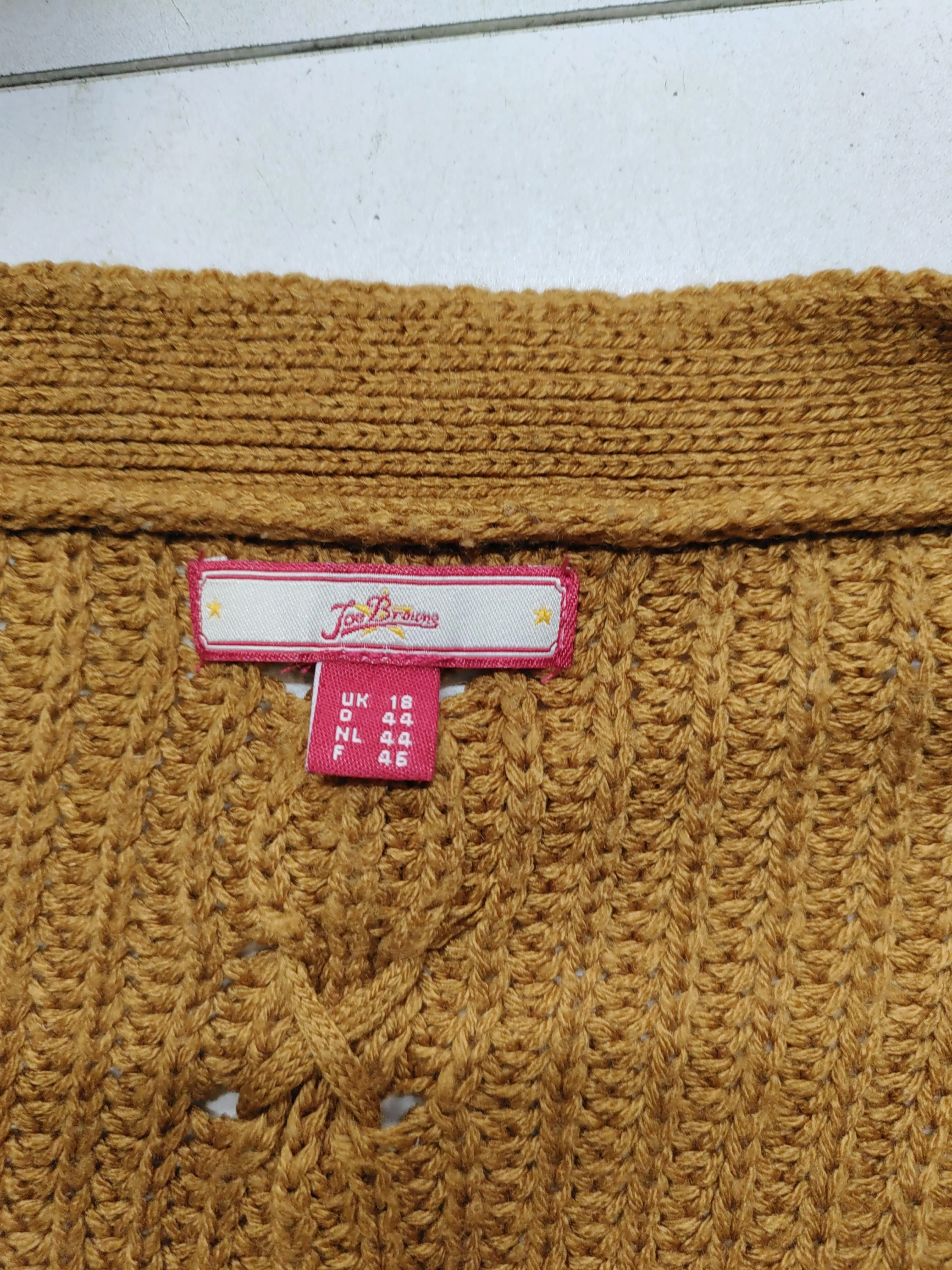Joe Browns Women's Cardigan XL Tan 100% Acrylic V-Neck Cardigan - Image 6