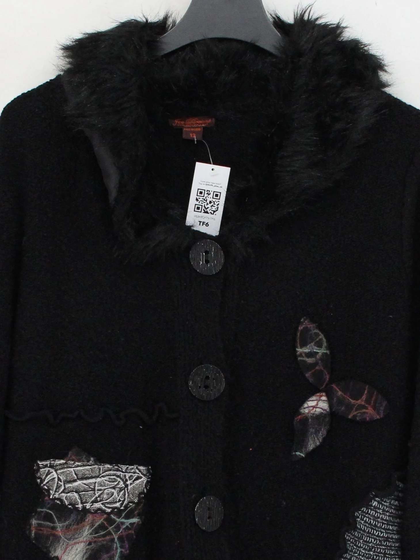 Joe Browns Women's Coat UK 12 Black Acrylic with Polyester Overcoat - Image 3