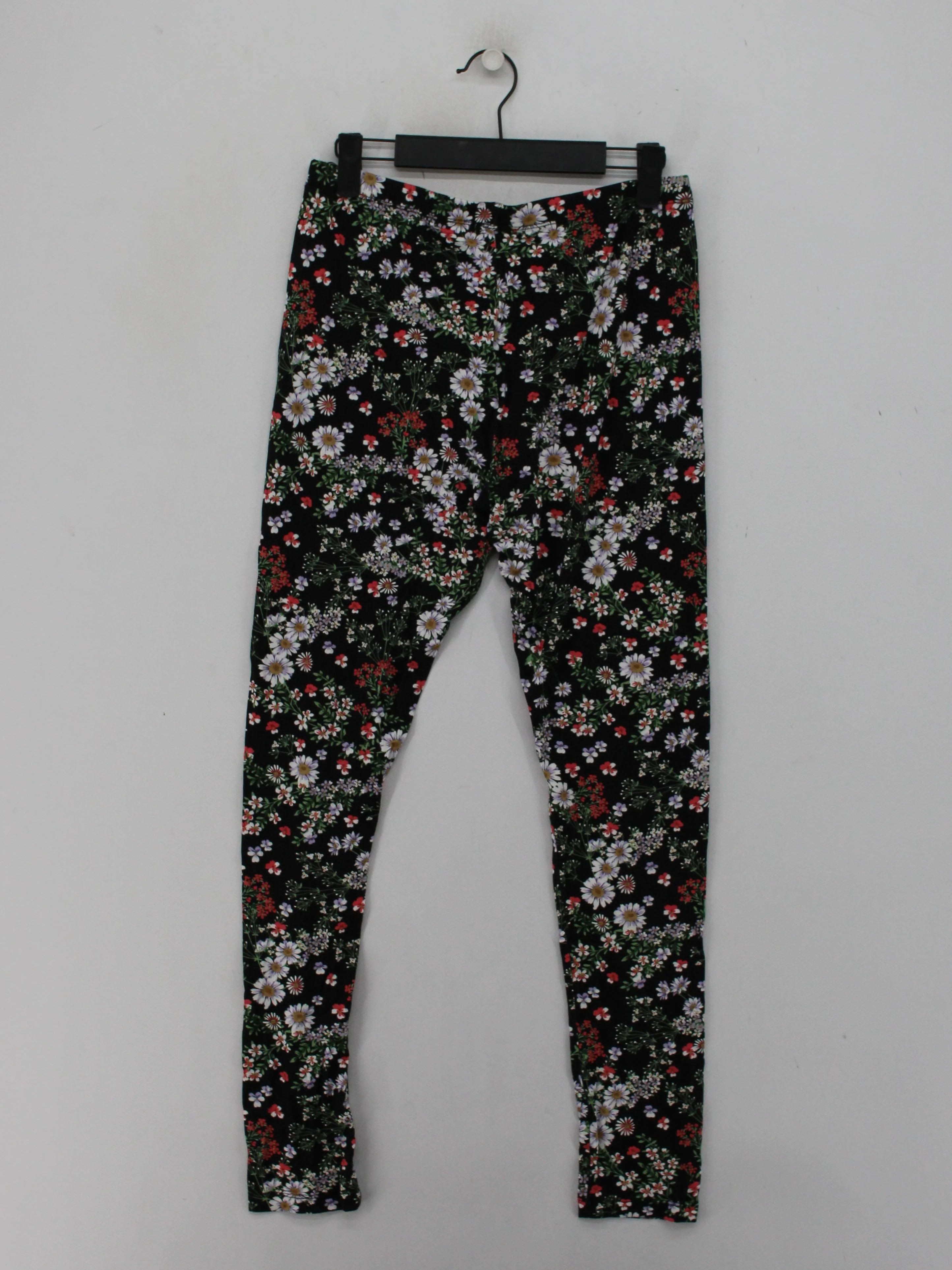 Joe Browns Women's Leggings UK 12 Black Floral Viscose with Elastane Full length - Image 2