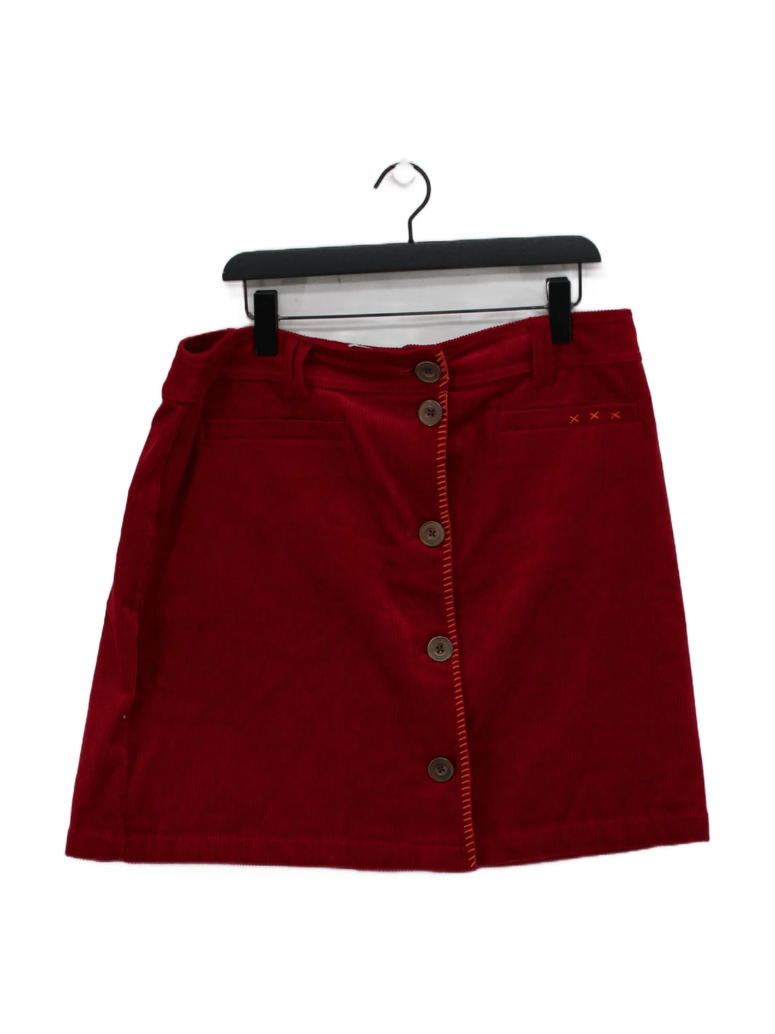 Joe Browns Women's Mini Skirt UK 18 Red 100% Cotton Short Mini