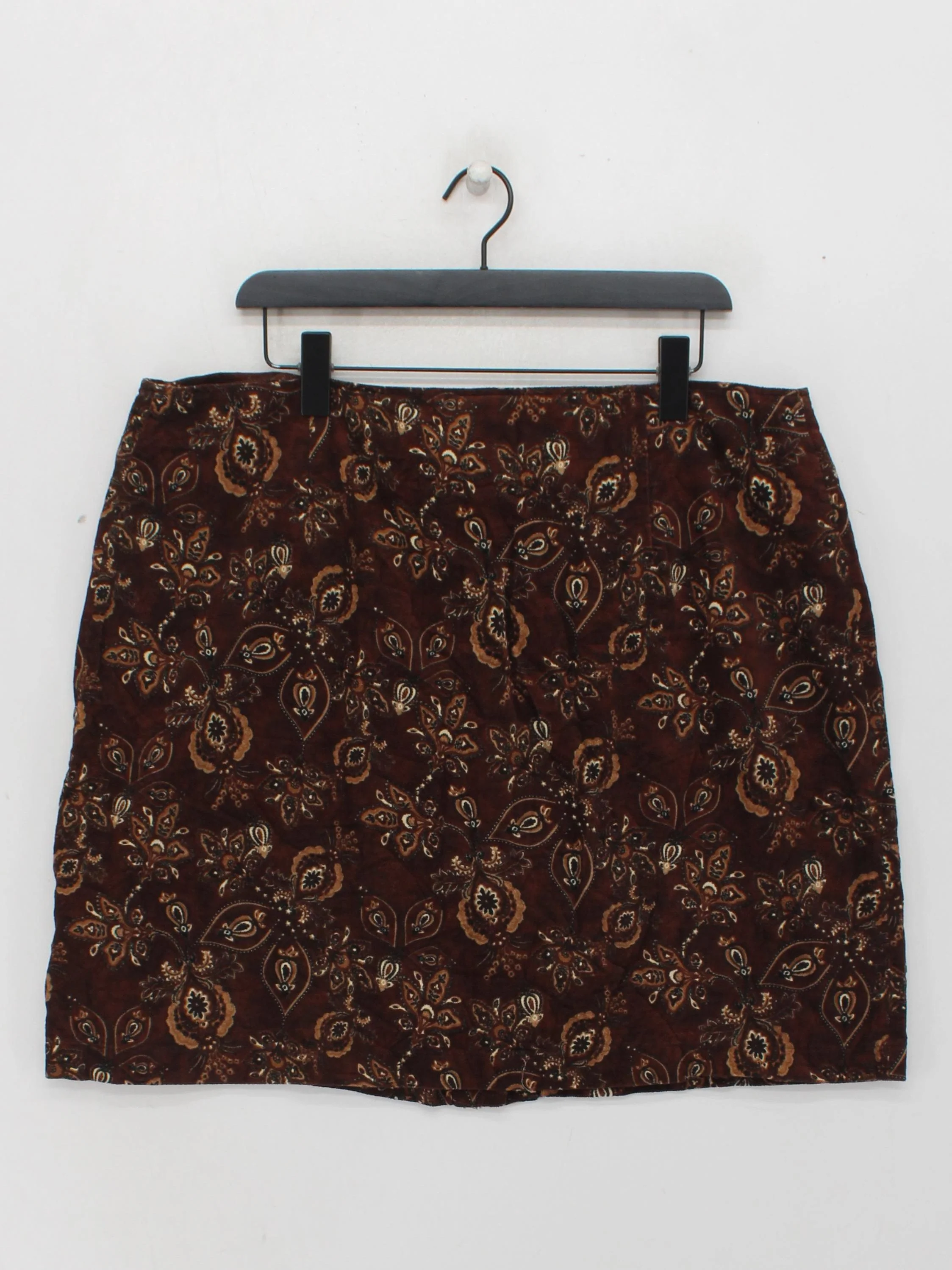 Joe Browns Women's Mini Skirt XL Brown Paisley 100% Cotton Short Mini - Image 2