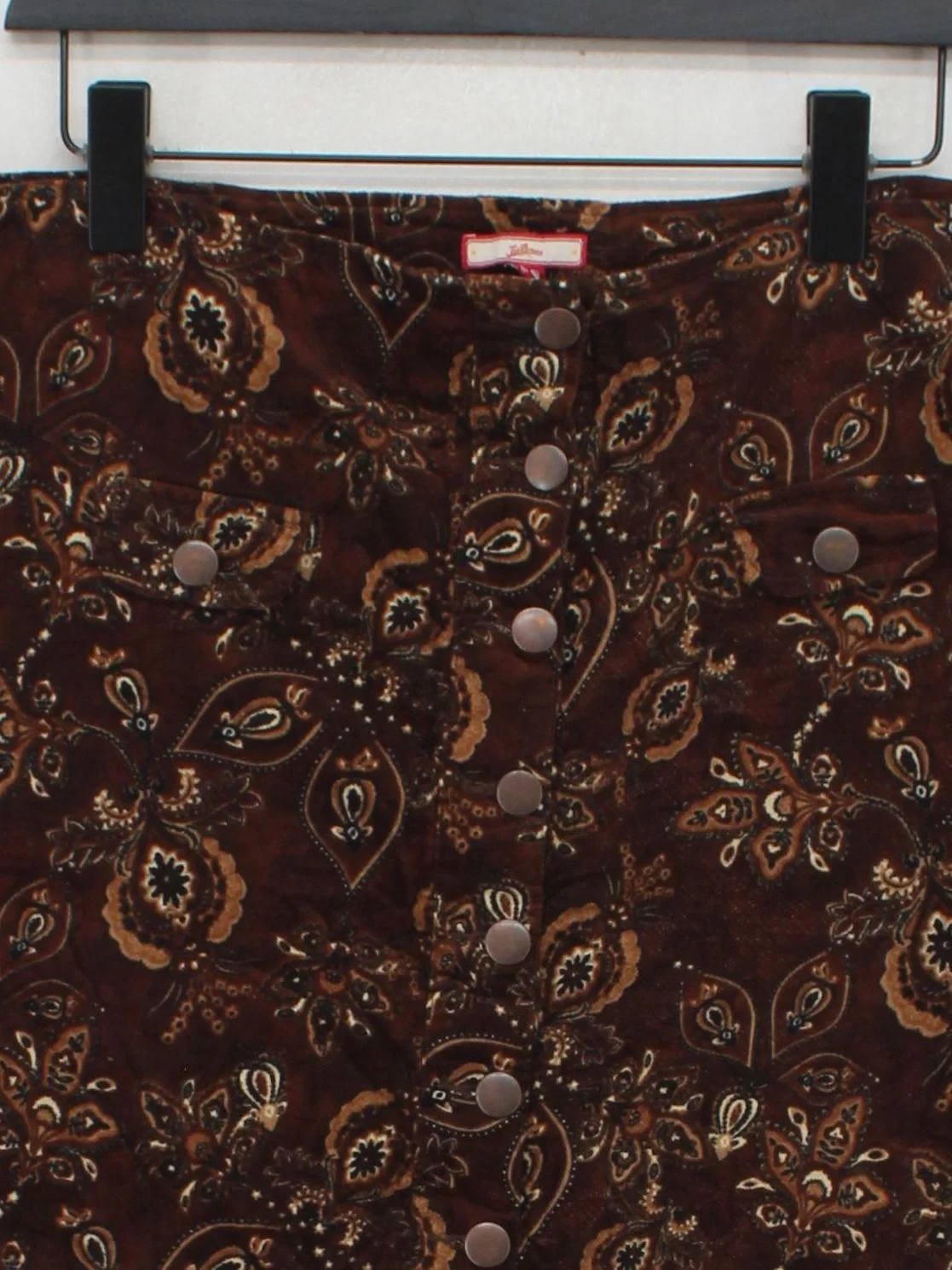 Joe Browns Women's Mini Skirt XL Brown Paisley 100% Cotton Short Mini - Image 3