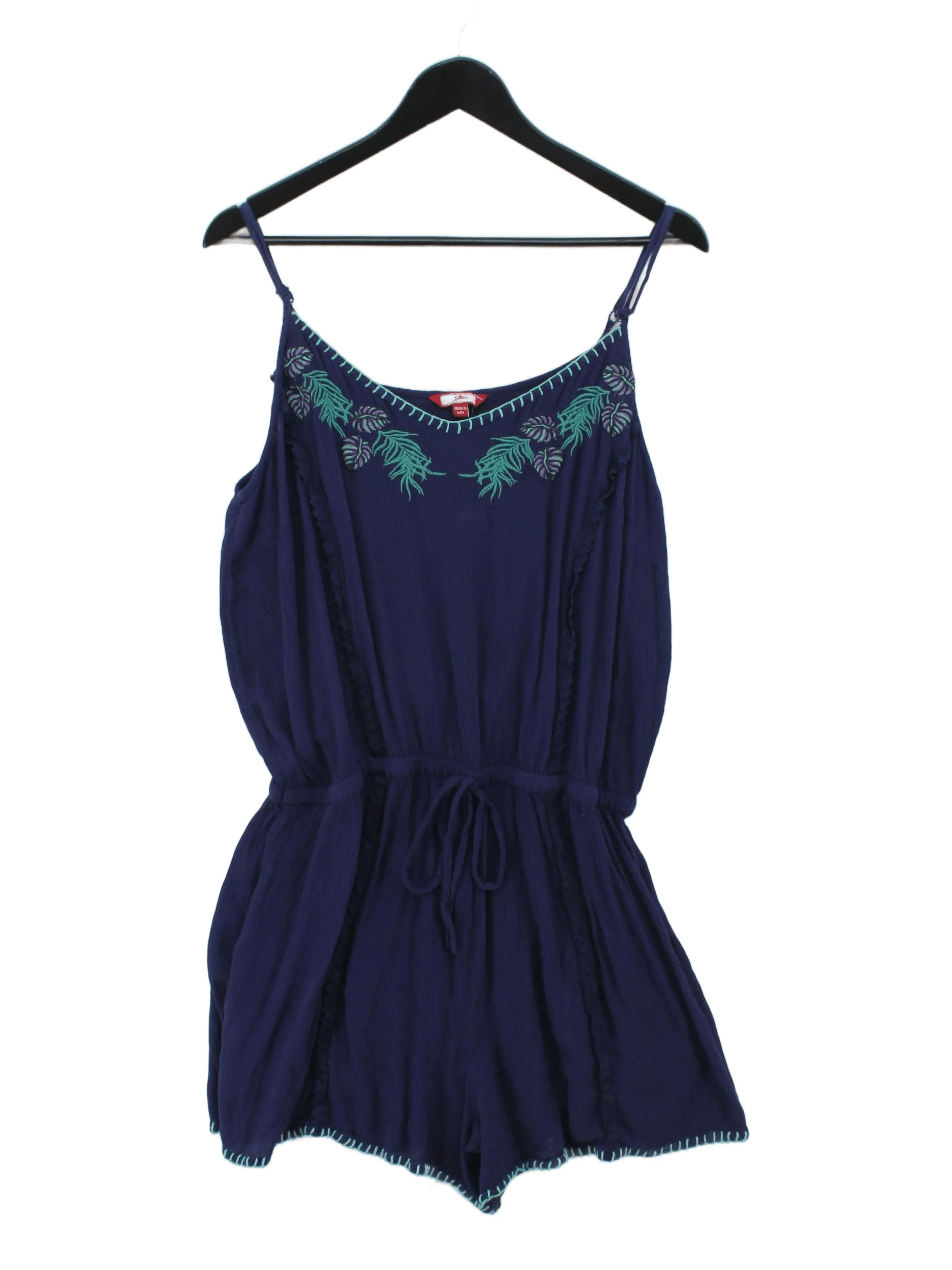 Joe Browns Women's Playsuit UK 20 Blue Viscose with Cotton Playsuit