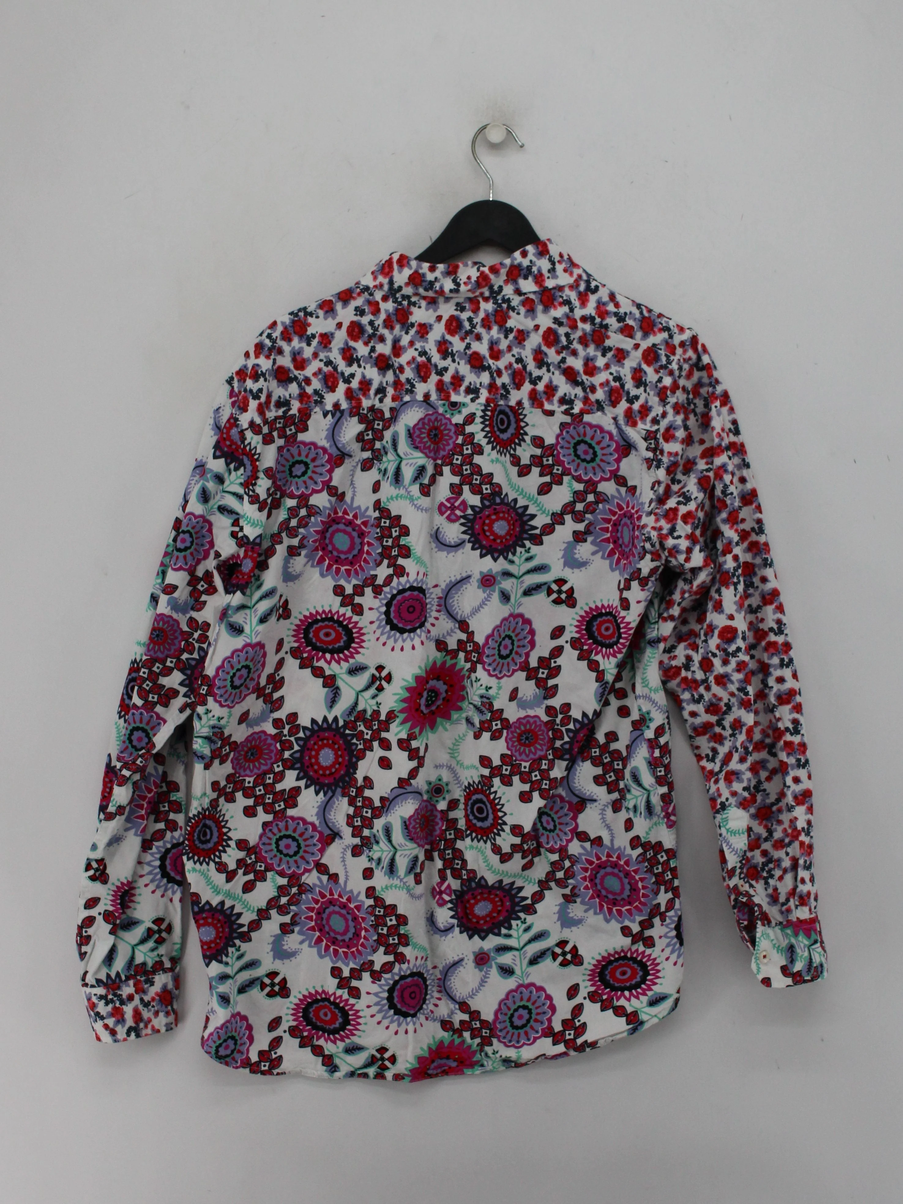 Joe Browns Women's Shirt L White Floral 100% Cotton Long Sleeve Collared Basic - Image 2