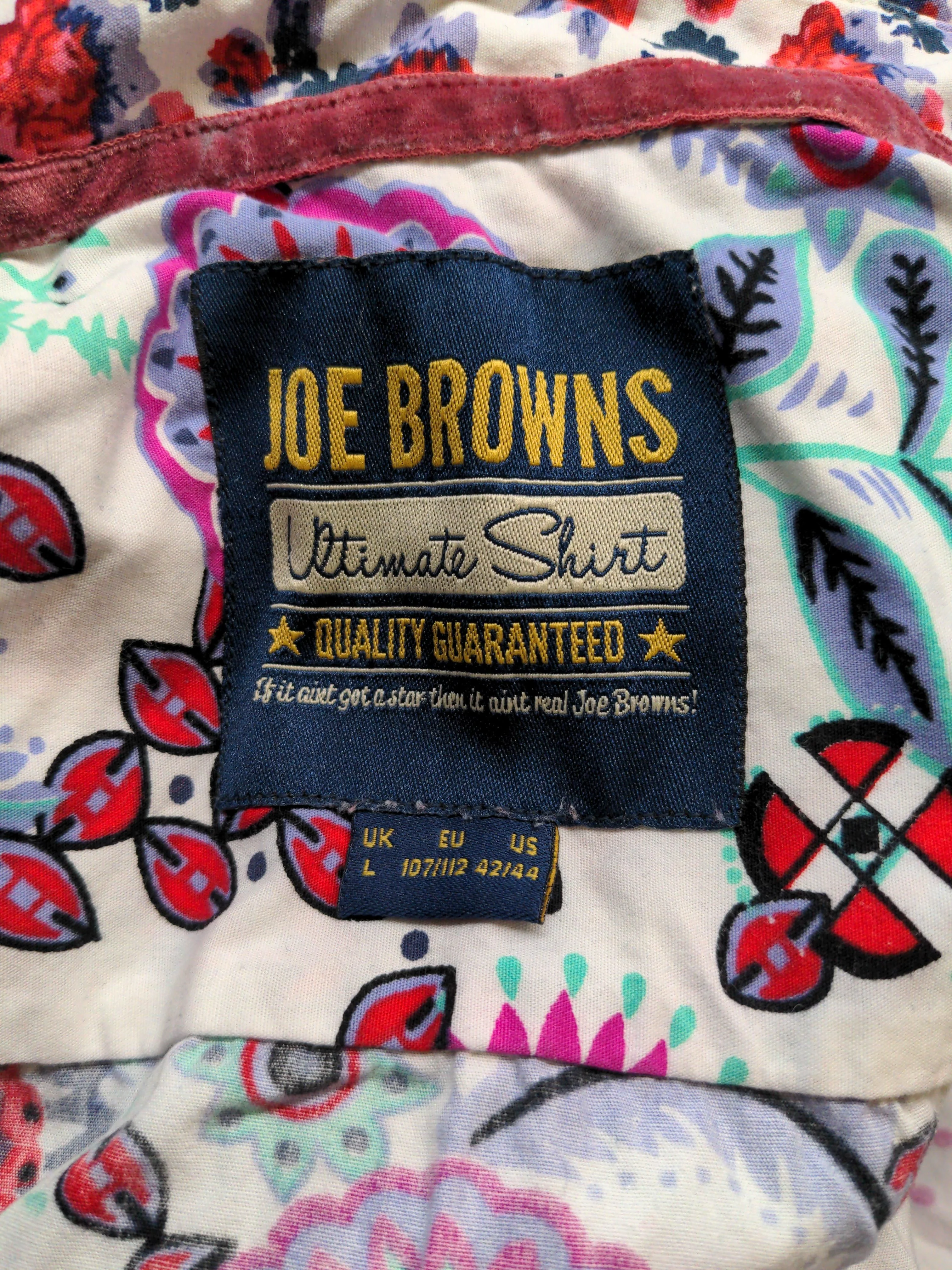 Joe Browns Women's Shirt L White Floral 100% Cotton Long Sleeve Collared Basic - Image 5