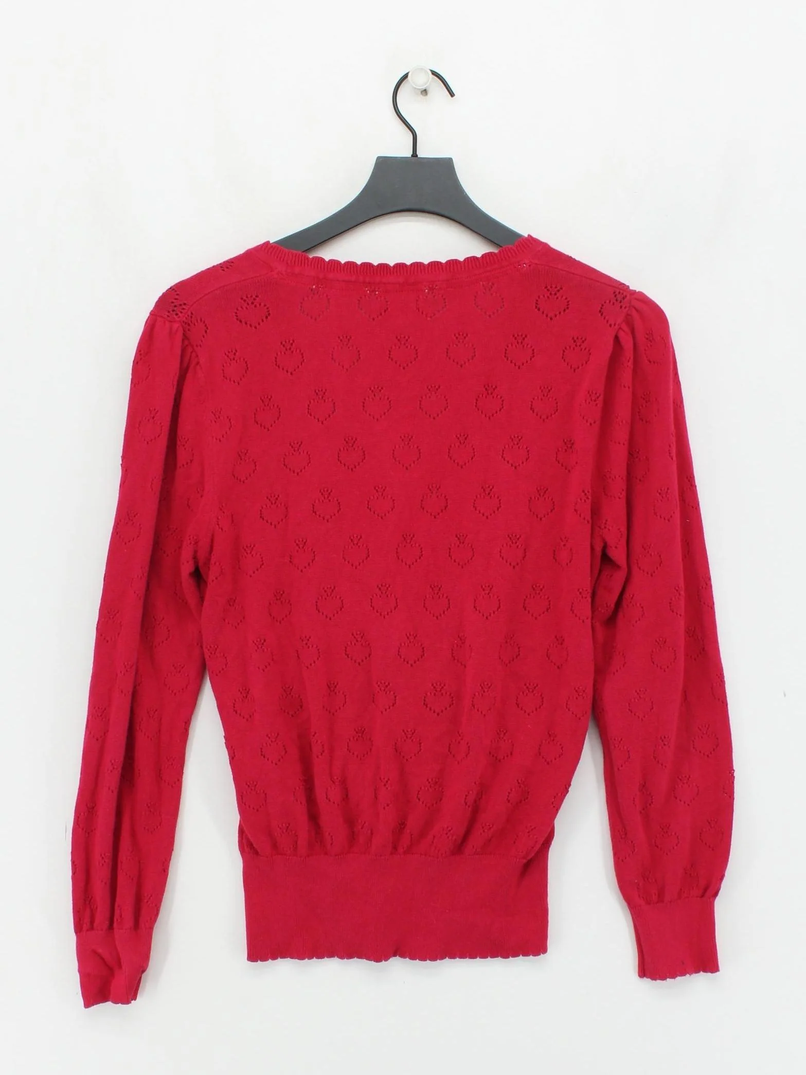Joe Browns Women's Top L Red 100% Cotton Long Sleeve V-Neck Basic - Image 2