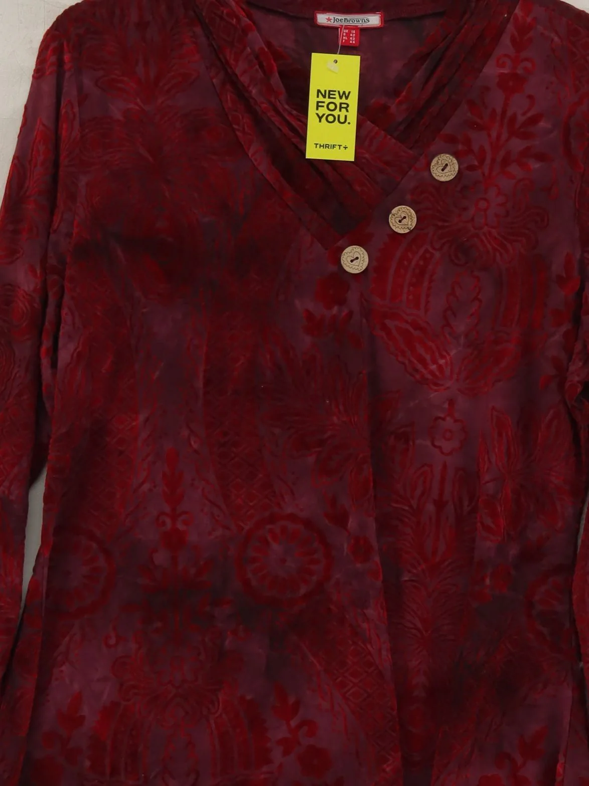 Joe Browns Women's Top L Red 100% Other Long Sleeve Collared Tunic - Image 3