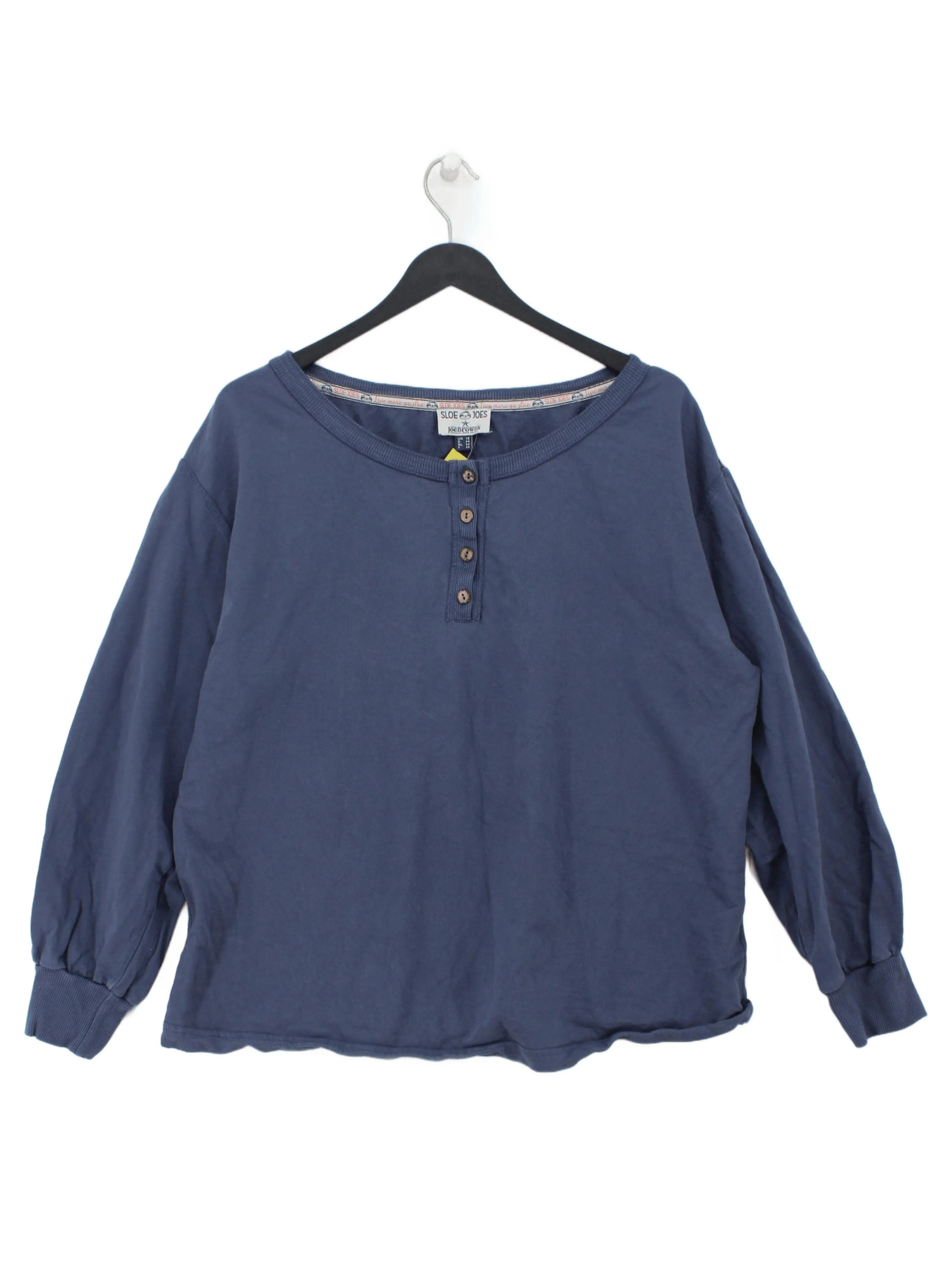 Joe Browns Women's Top UK 18 Blue Cotton with Elastane Basic