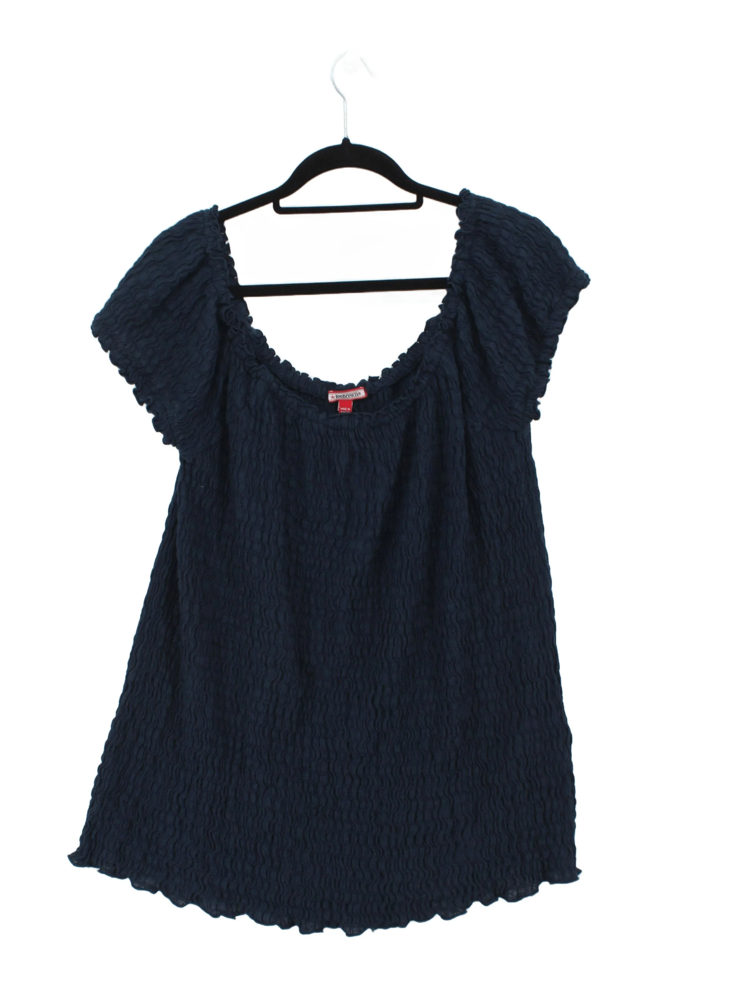 Joe Browns Women's Top UK 20 Blue Cotton with Polyester, Elastane Basic