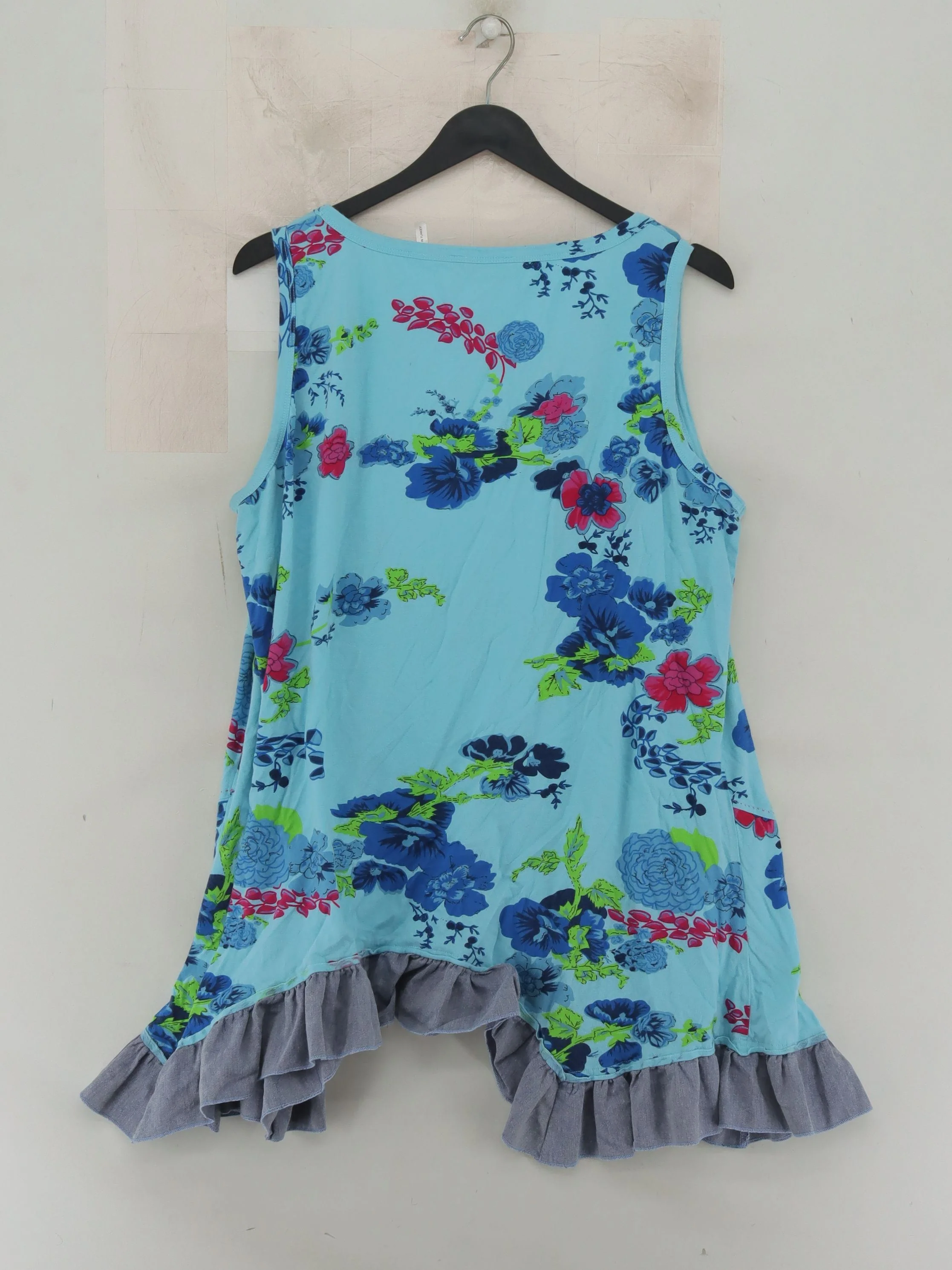 Joe Browns Women's Top UK 22 Blue Cotton with Polyester Tunic - Image 2