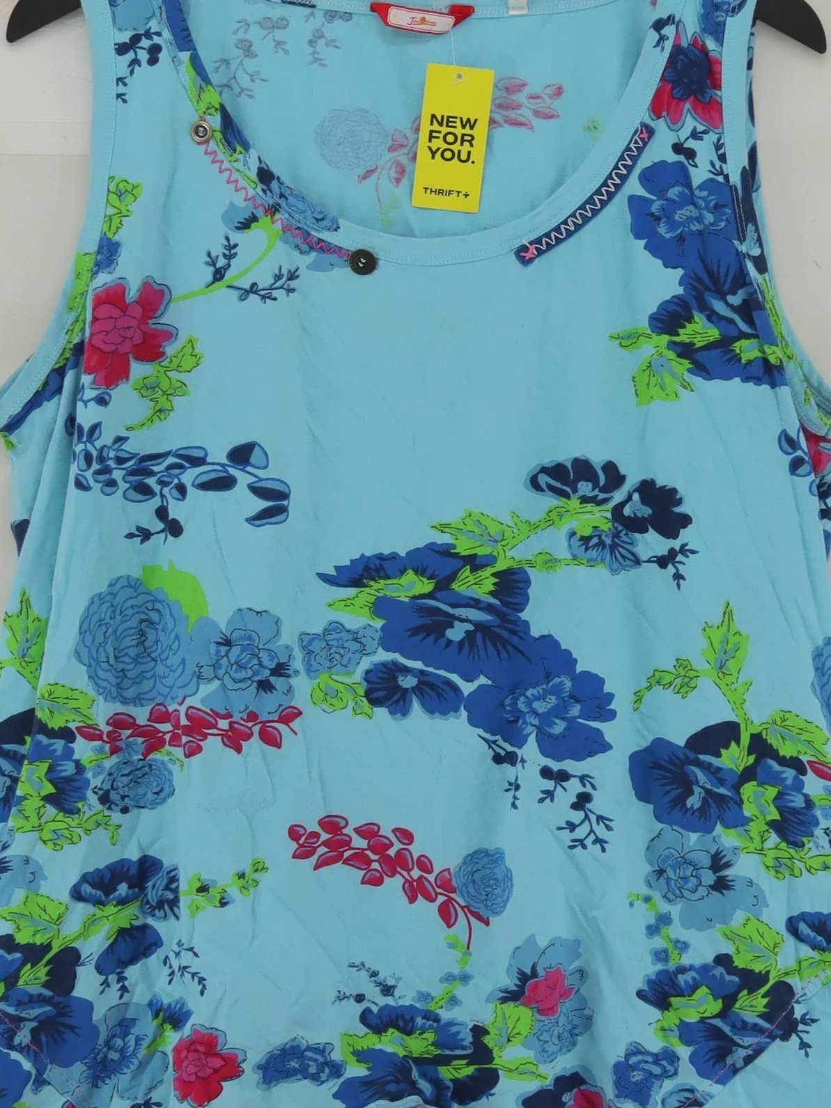 Joe Browns Women's Top UK 22 Blue Cotton with Polyester Tunic - Image 3